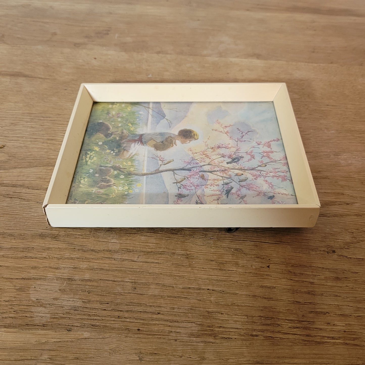 Vintage framed small "Morning Carol" print by Margaret W. Tarrant