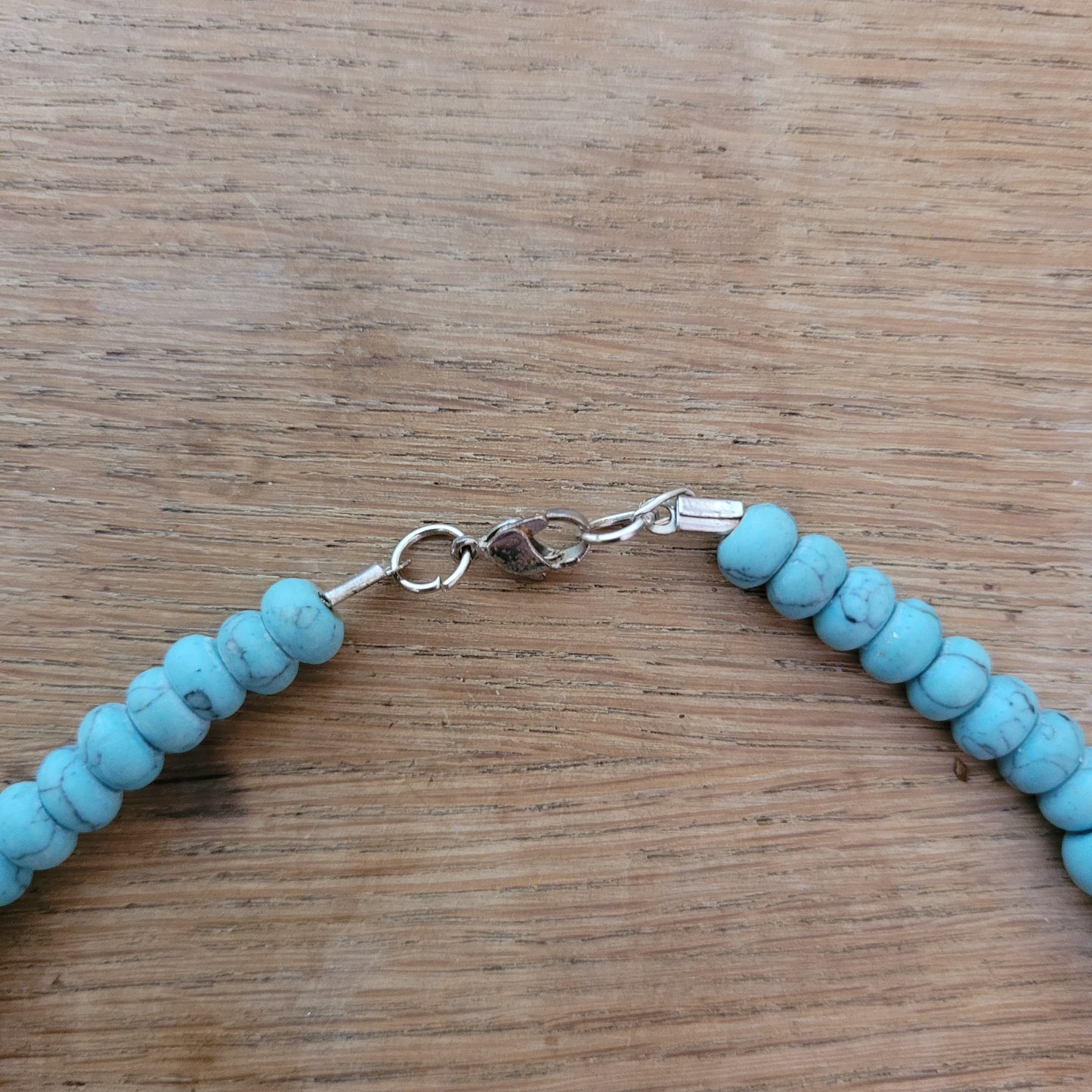 Vintage turquoise-effect graduated bead necklace