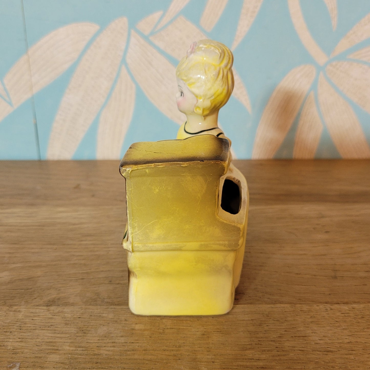 1950s/60s Japanware ceramic lady at piano planter vase
