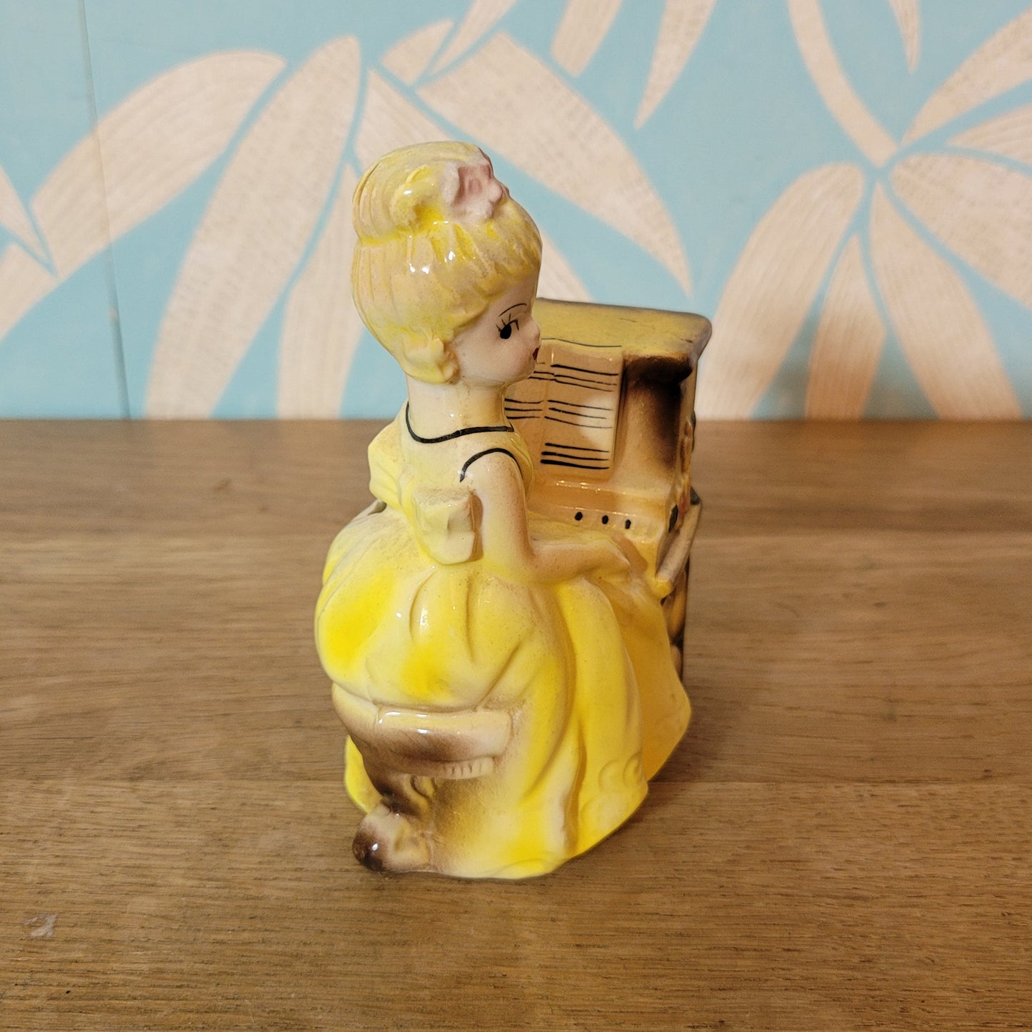 1950s/60s Japanware ceramic lady at piano planter vase