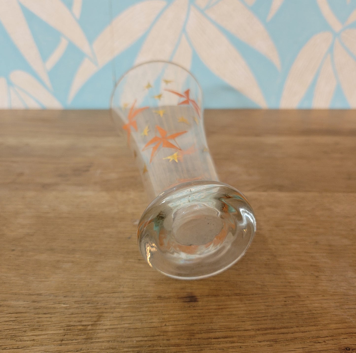 1960s atomic starburst pilsner glass with gilt rim
