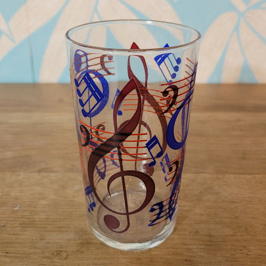 Set of six 1970s Ravenhead “Coolers” musical note glasses in original box