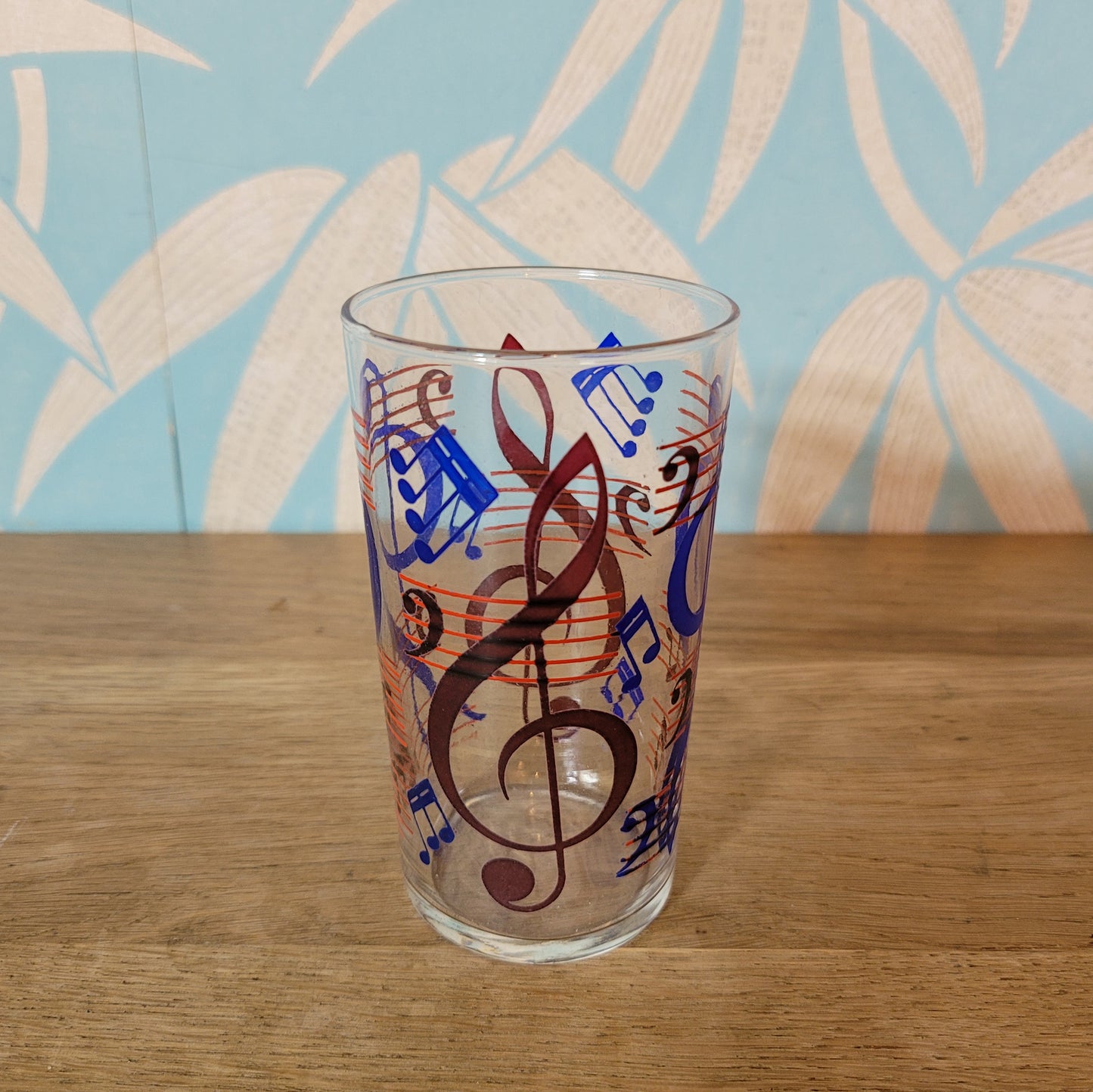 Set of six 1970s Ravenhead “Coolers” musical note glasses in original box