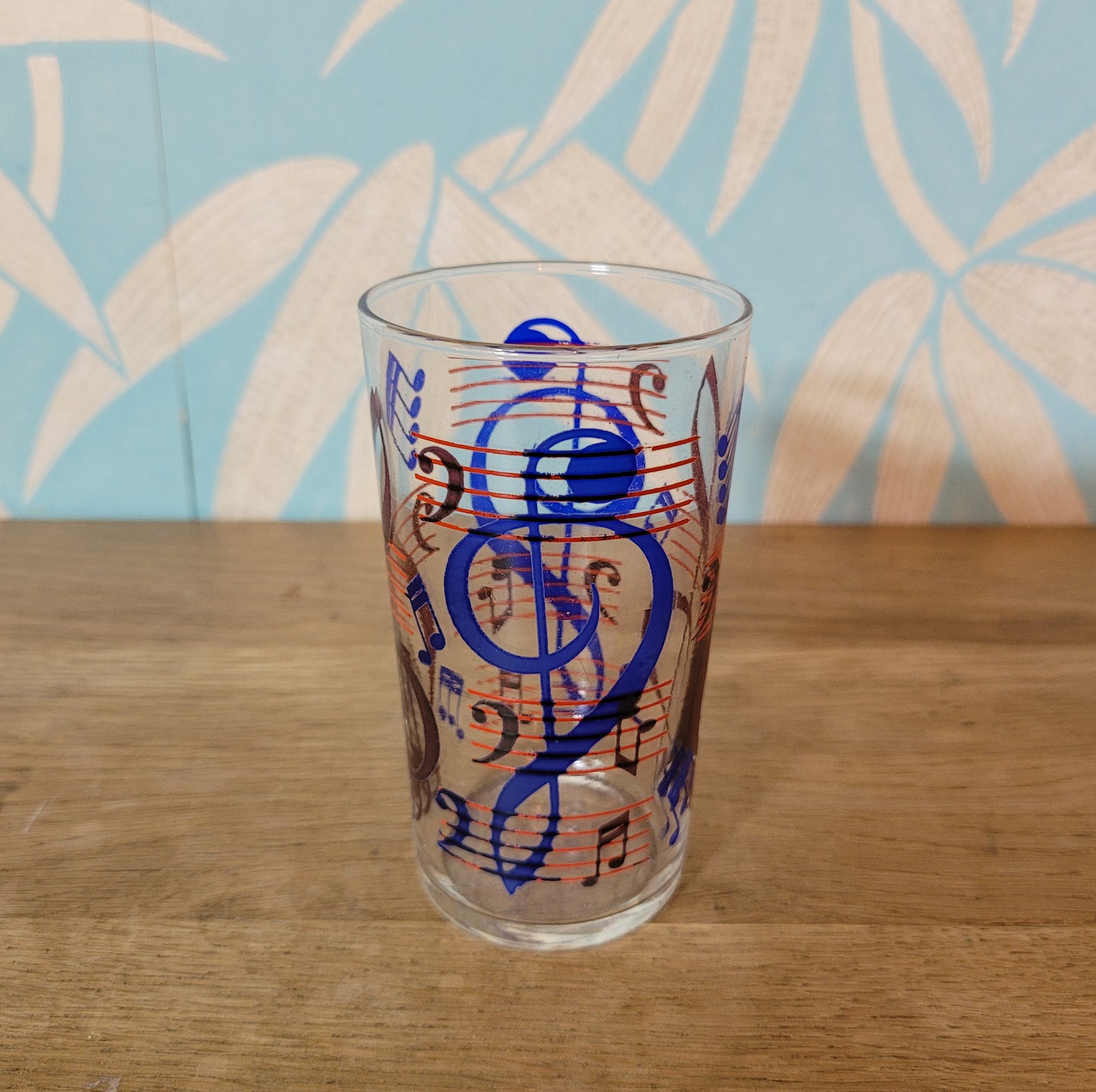 Set of six 1970s Ravenhead “Coolers” musical note glasses in original box