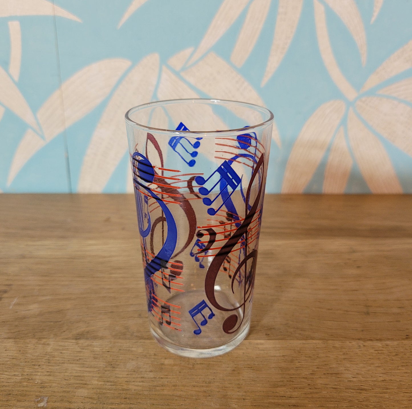 Set of six 1970s Ravenhead “Coolers” musical note glasses in original box