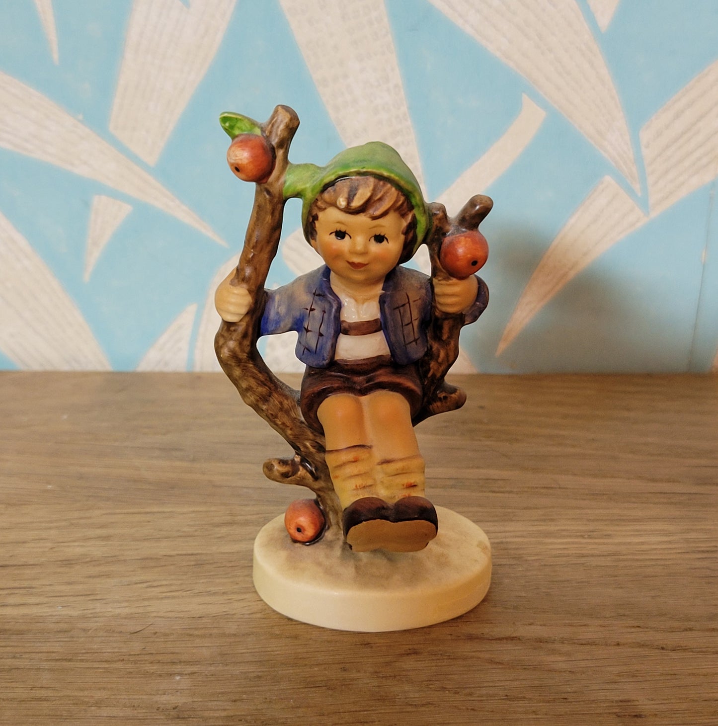 Pair of 1970s/80s Hummel "Apple Tree Girl" "Apple Tree Boy" porcelain figurines