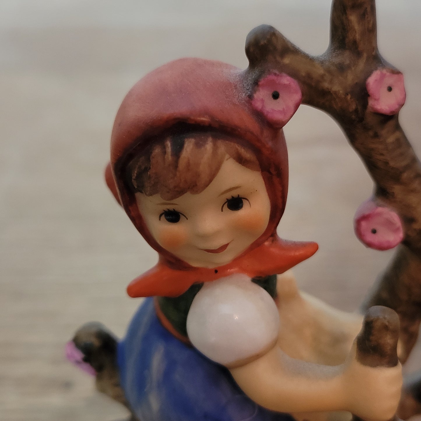 Pair of 1970s/80s Hummel "Apple Tree Girl" "Apple Tree Boy" porcelain figurines