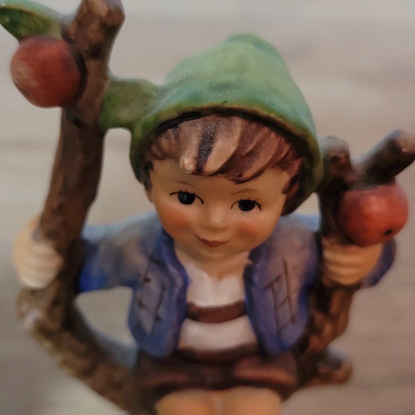 Pair of 1970s/80s Hummel "Apple Tree Girl" "Apple Tree Boy" porcelain figurines