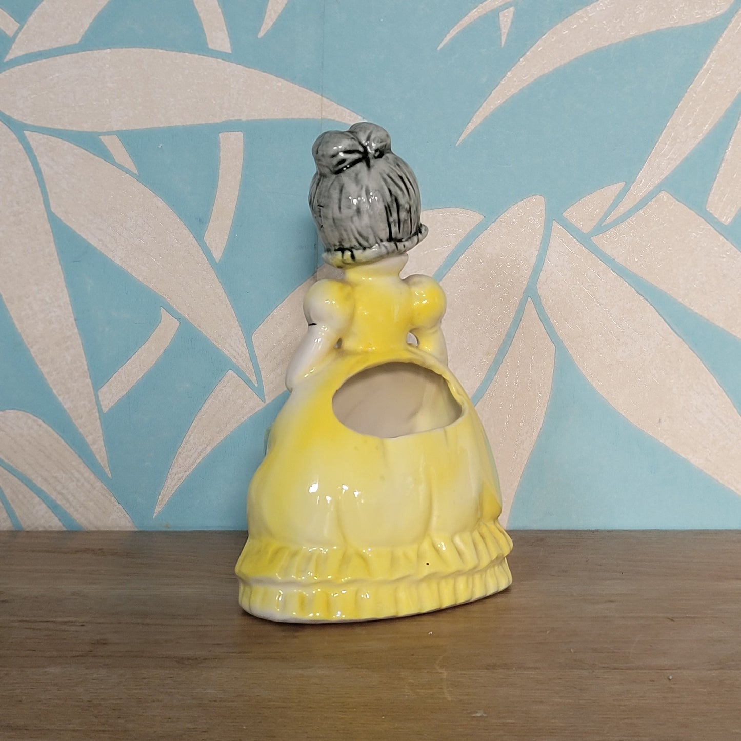 1960s ceramic Southern Belle bustle planter