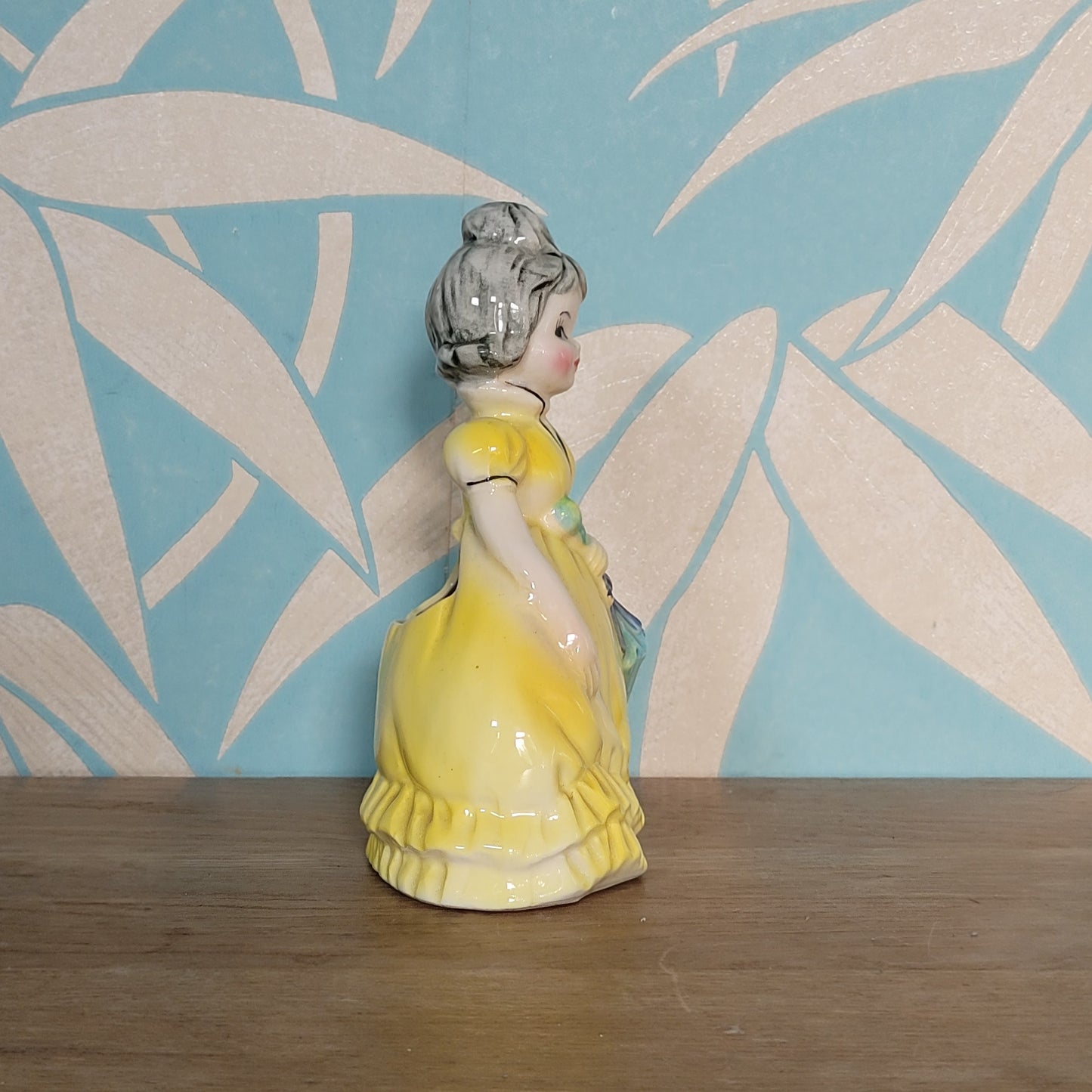 1960s ceramic Southern Belle bustle planter