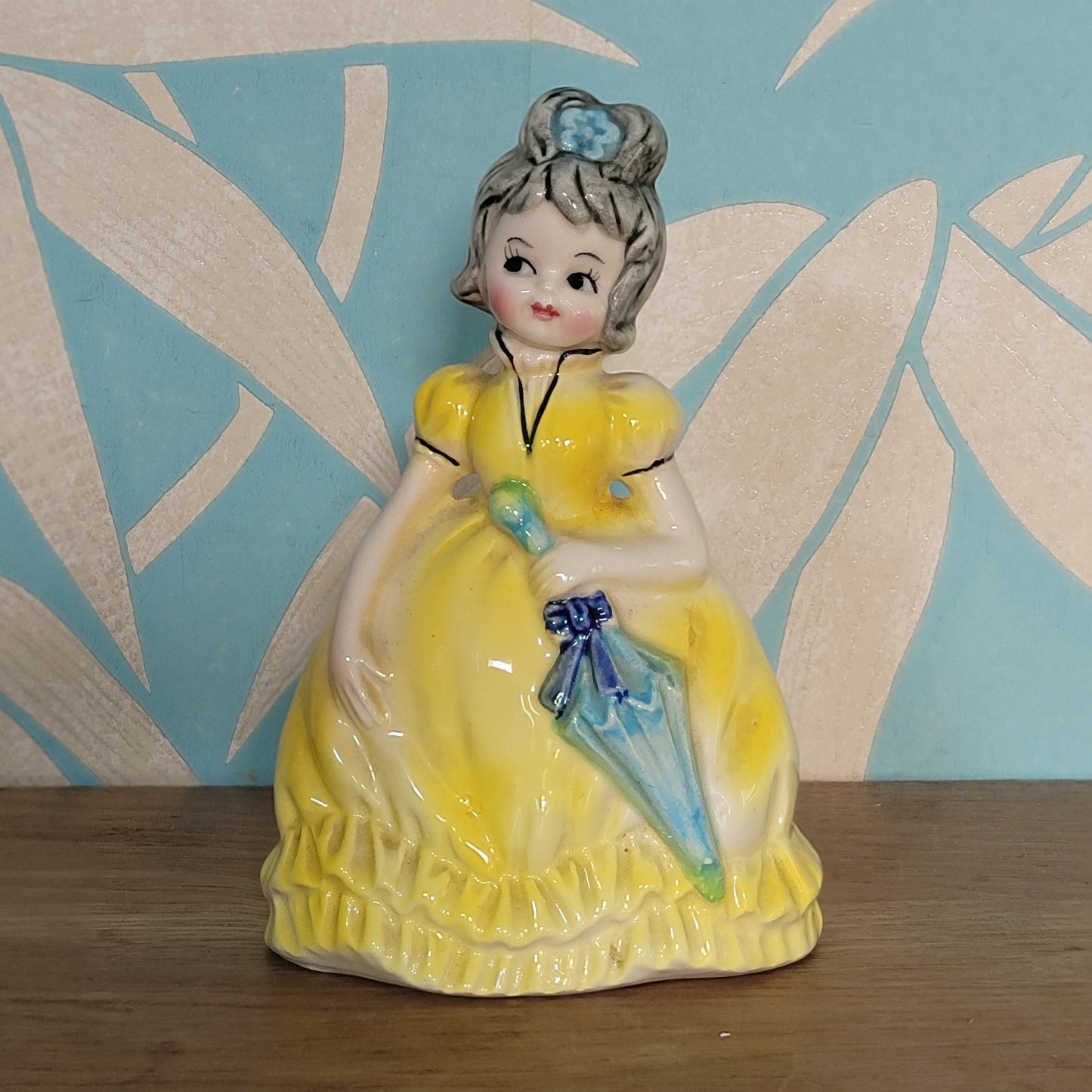 1960s ceramic Southern Belle bustle planter
