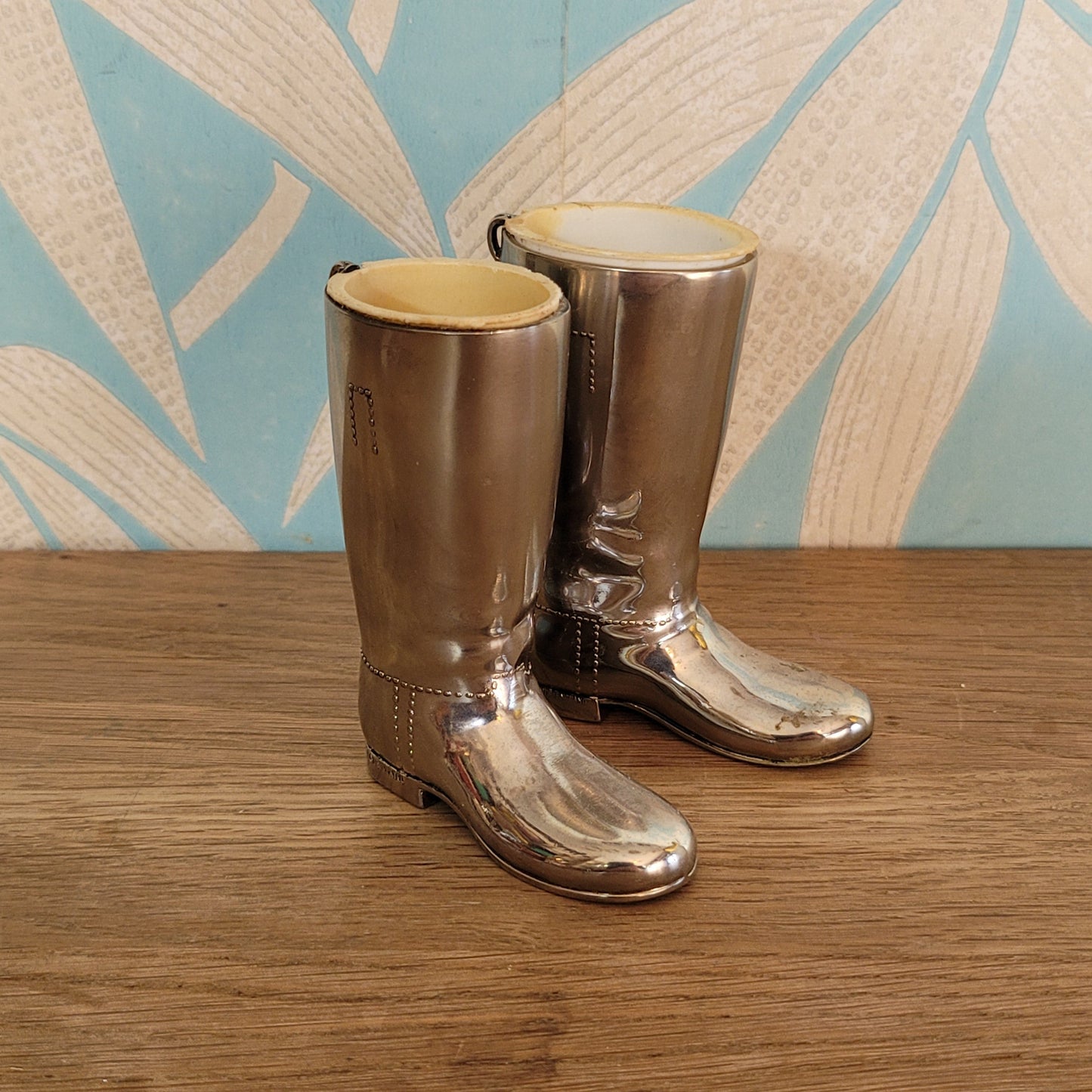 Pair of 1960s/70s Grenadier silver-plated riding boot spirit measures