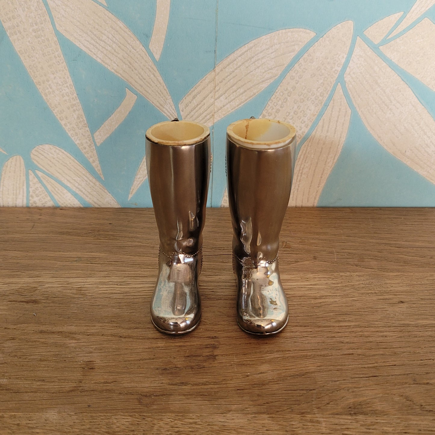 Pair of 1960s/70s Grenadier silver-plated riding boot spirit measures