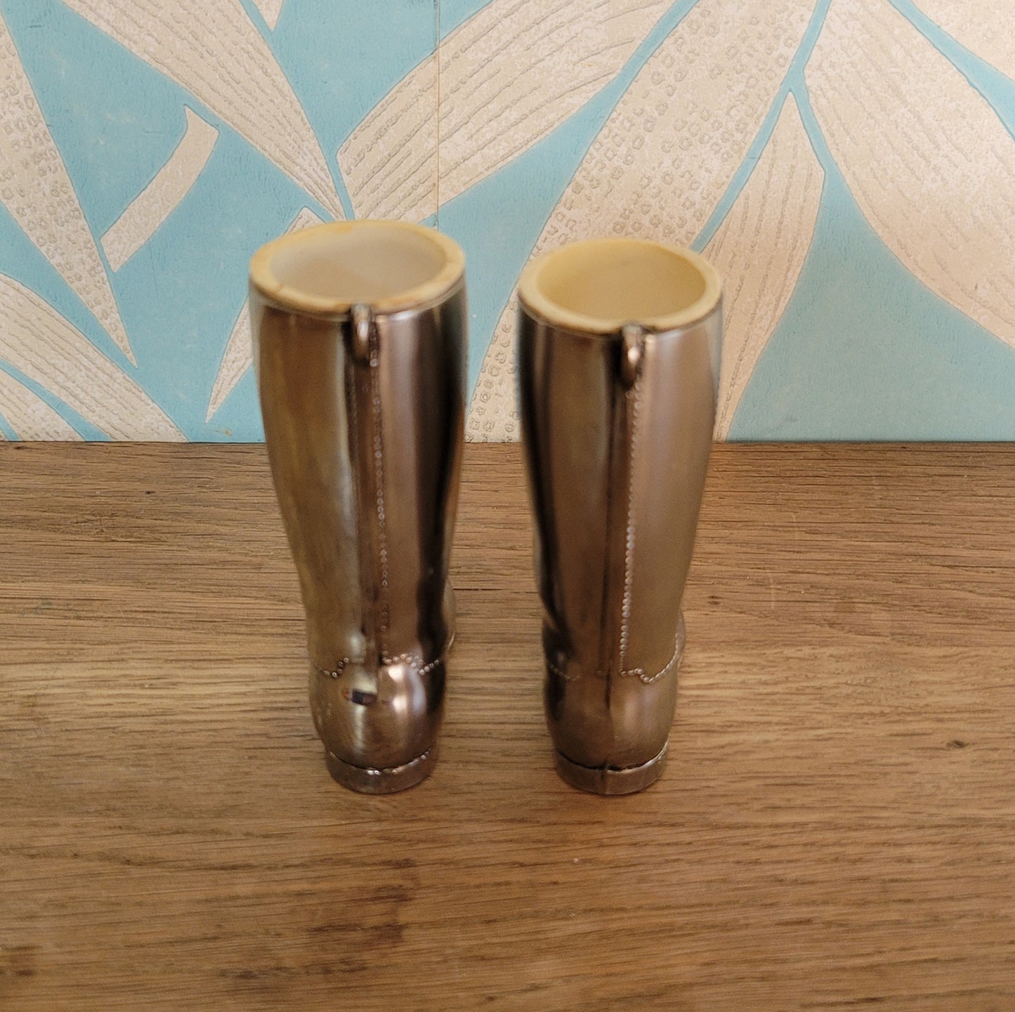 Pair of 1960s/70s Grenadier silver-plated riding boot spirit measures