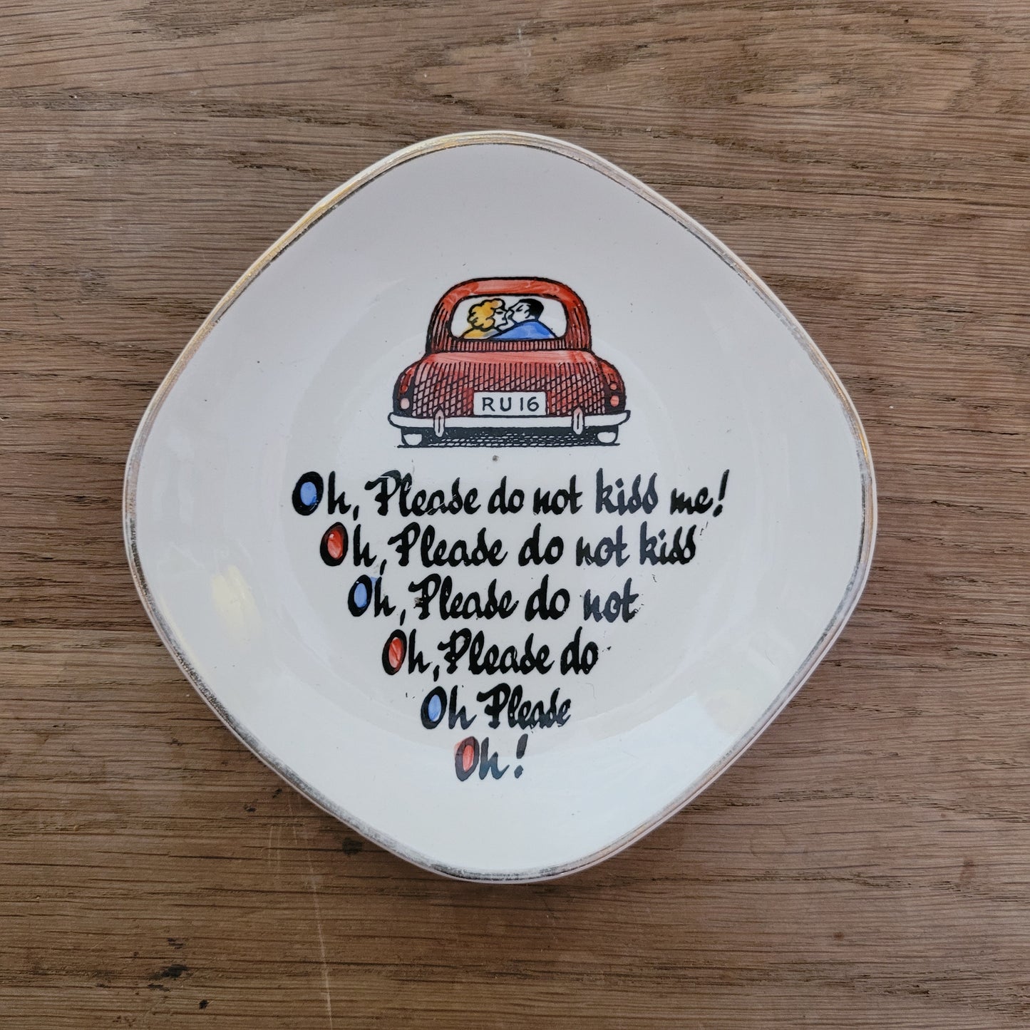 Vintage Royal Alma "Please do not kiss me!" novelty picture plate