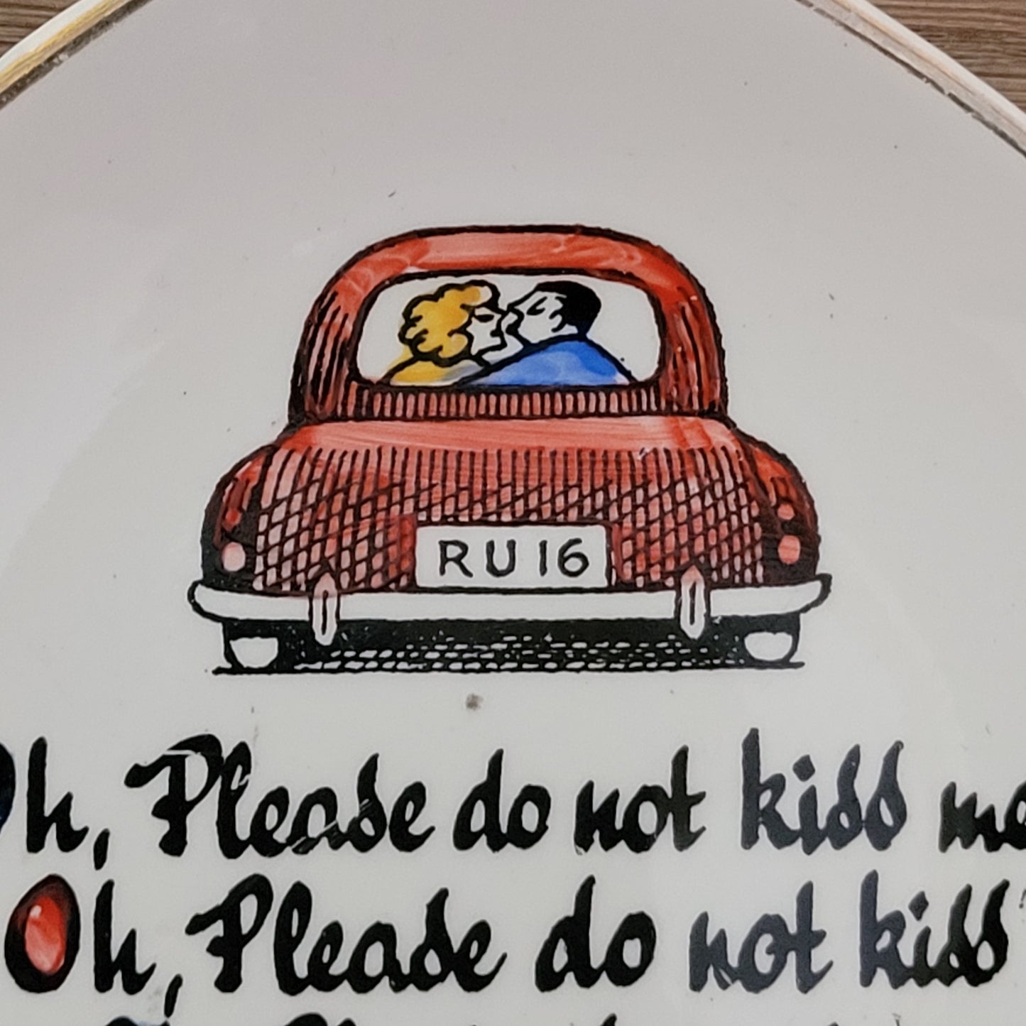 Vintage Royal Alma "Please do not kiss me!" novelty picture plate