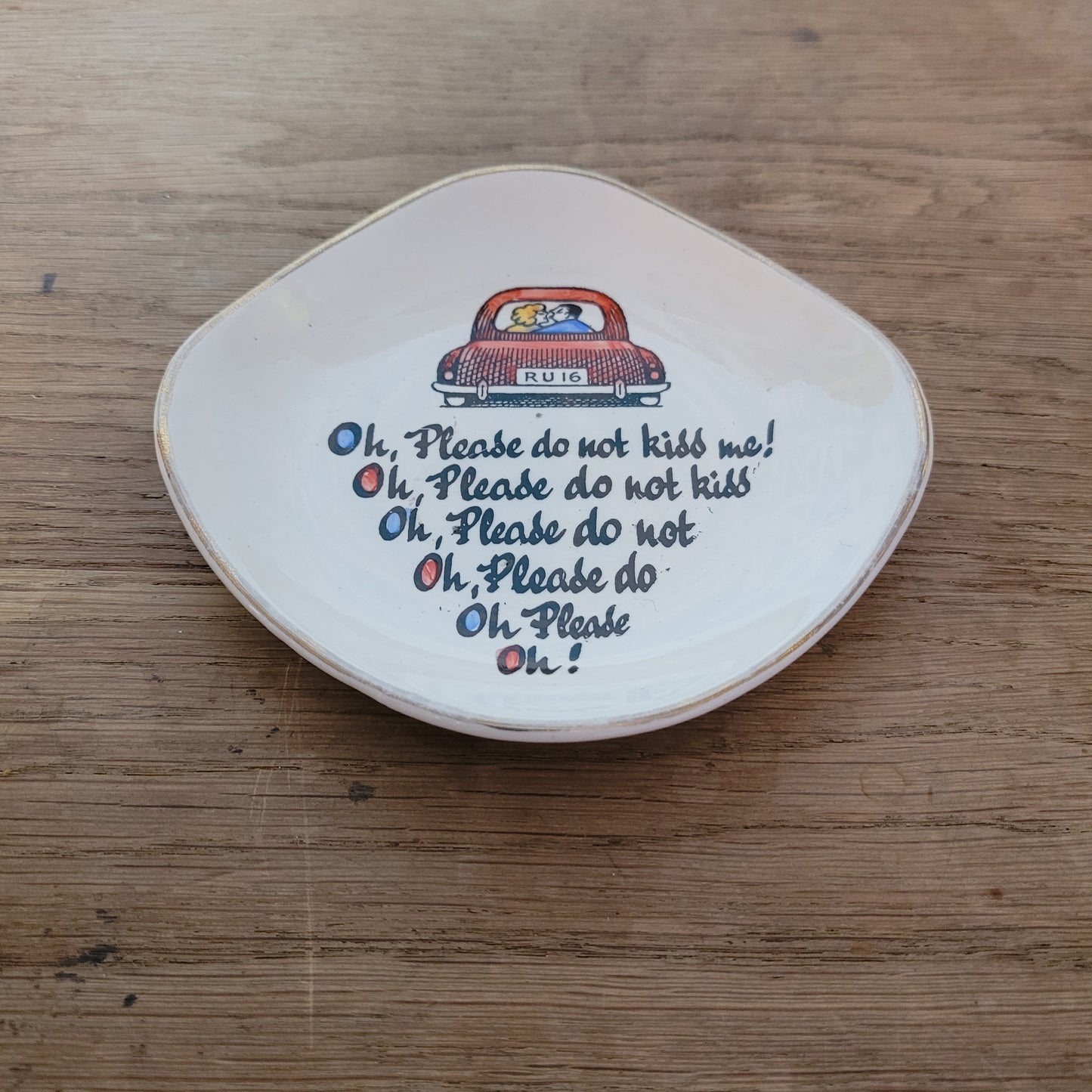 Vintage Royal Alma "Please do not kiss me!" novelty picture plate