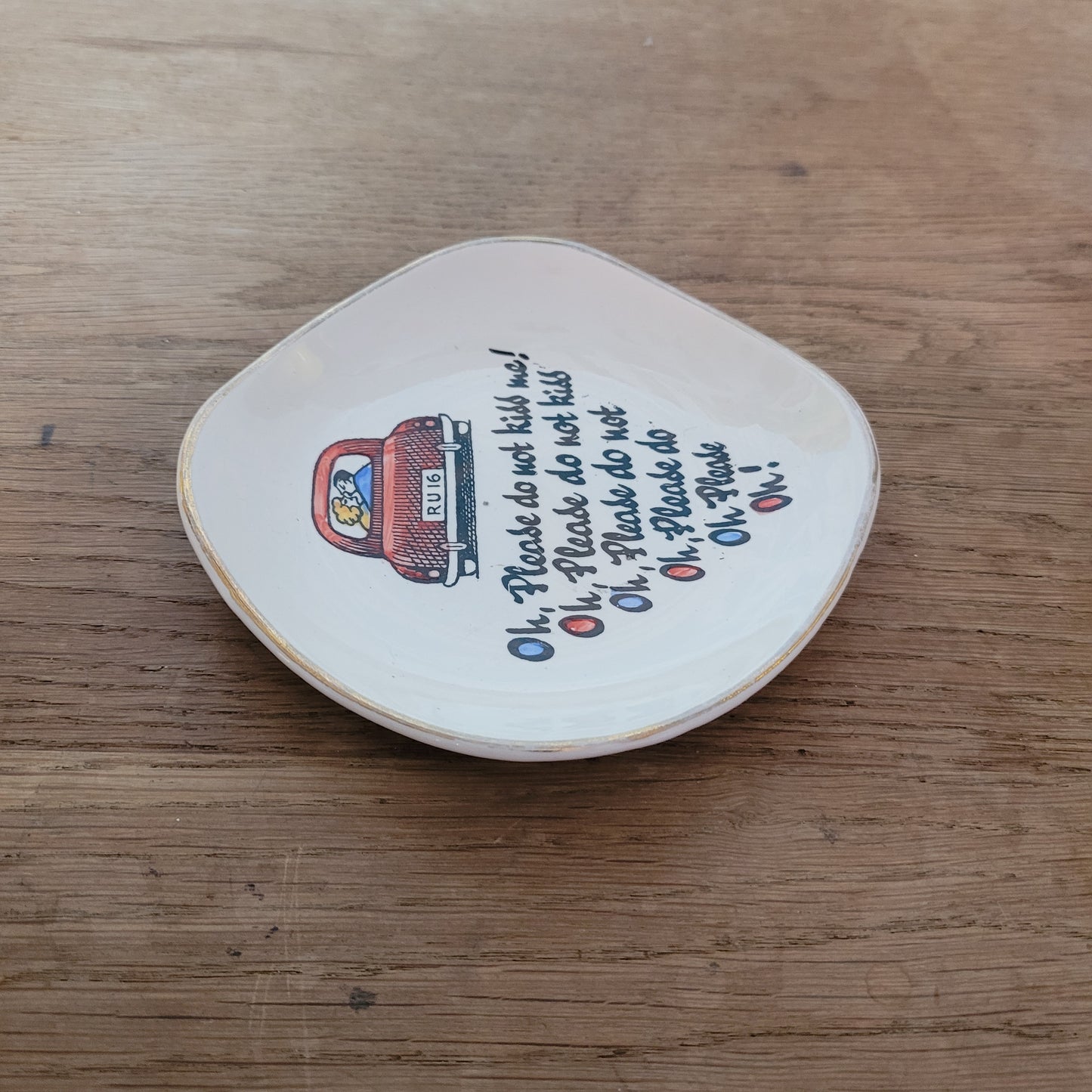 Vintage Royal Alma "Please do not kiss me!" novelty picture plate