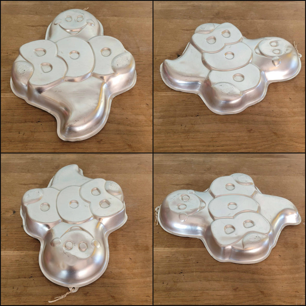 1980s Wilton character aluminum baking tins