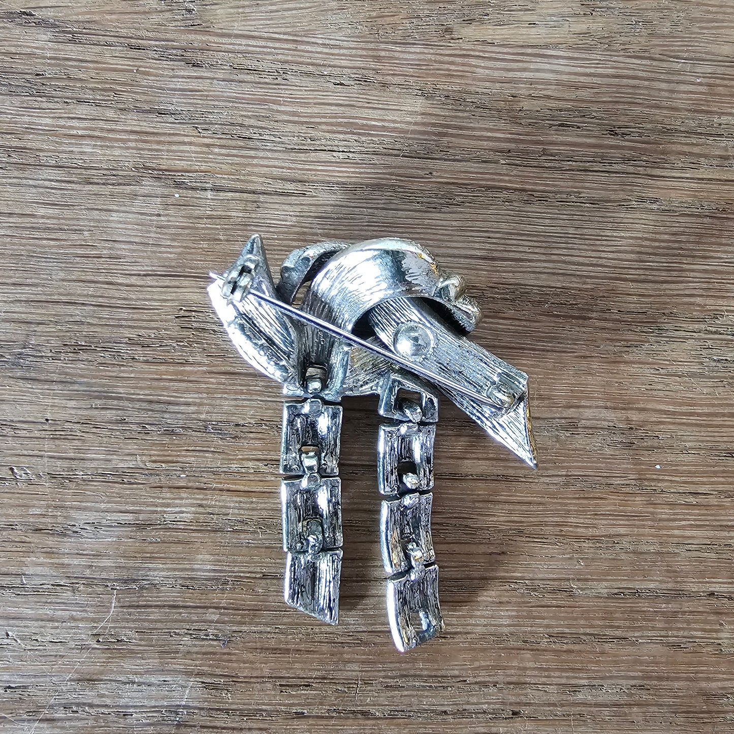 Mid-century Jewelcraft silver-tone articulated knot brooch