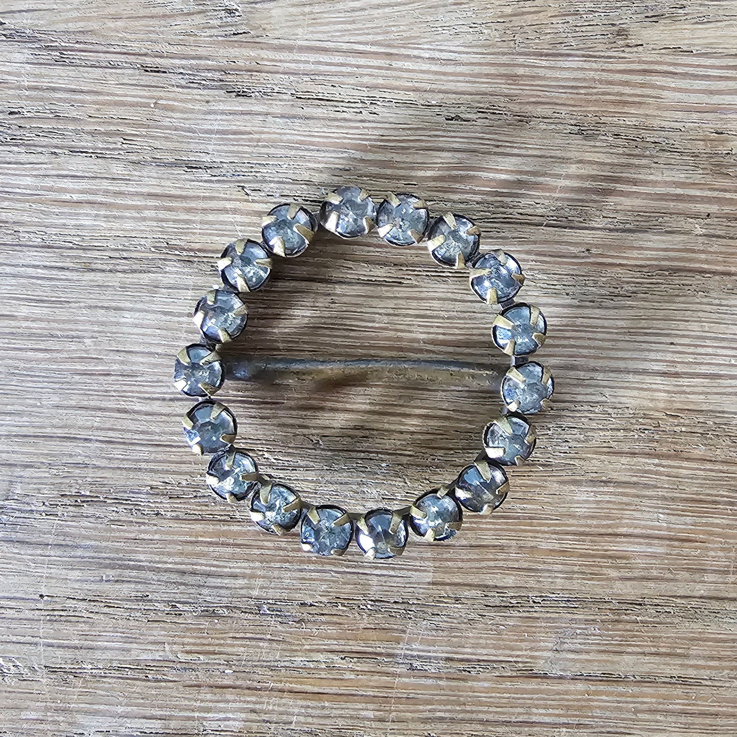 1940s rhinestone circle dress clip/buckle component