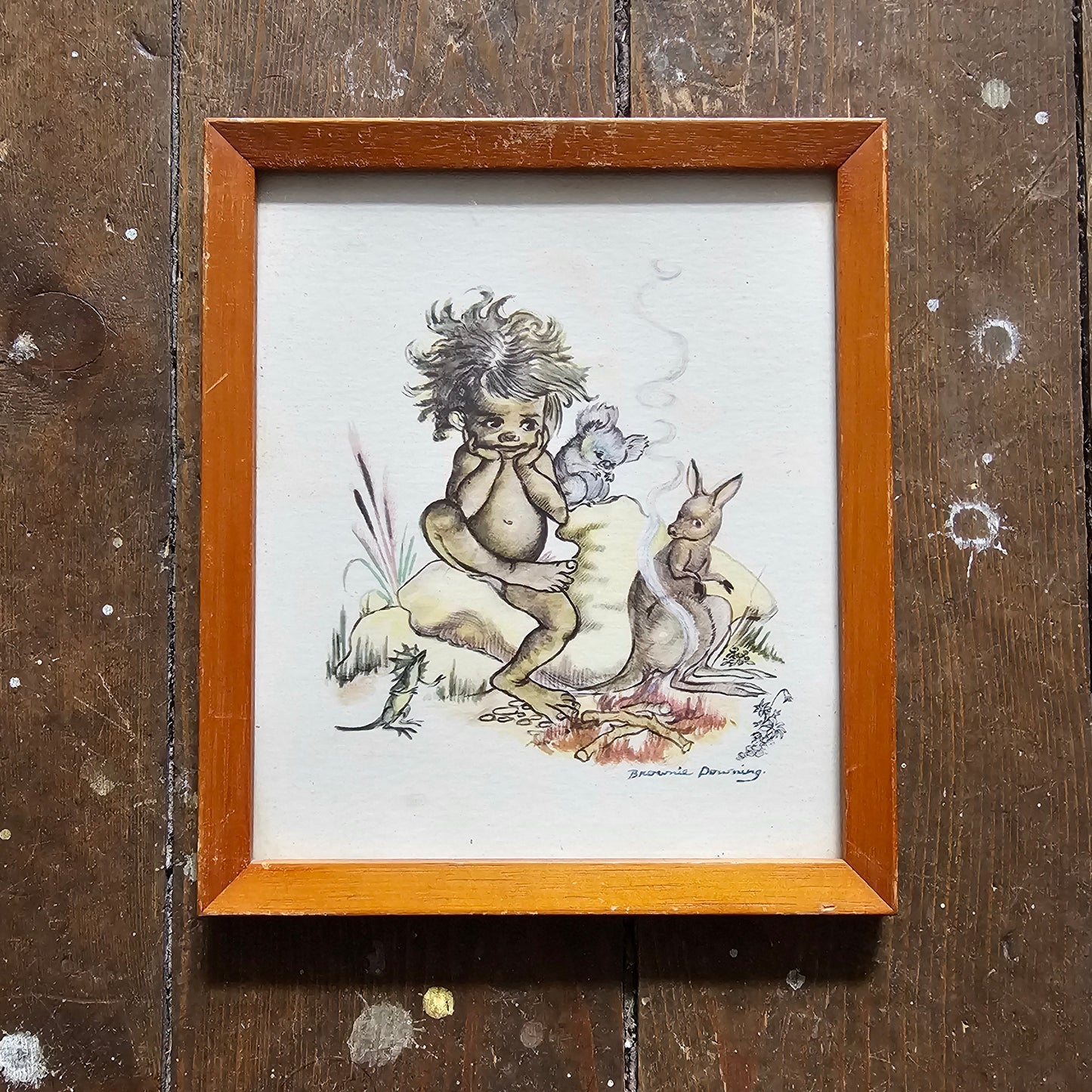 Set of four 1960s Brownie Downing framed nursery prints