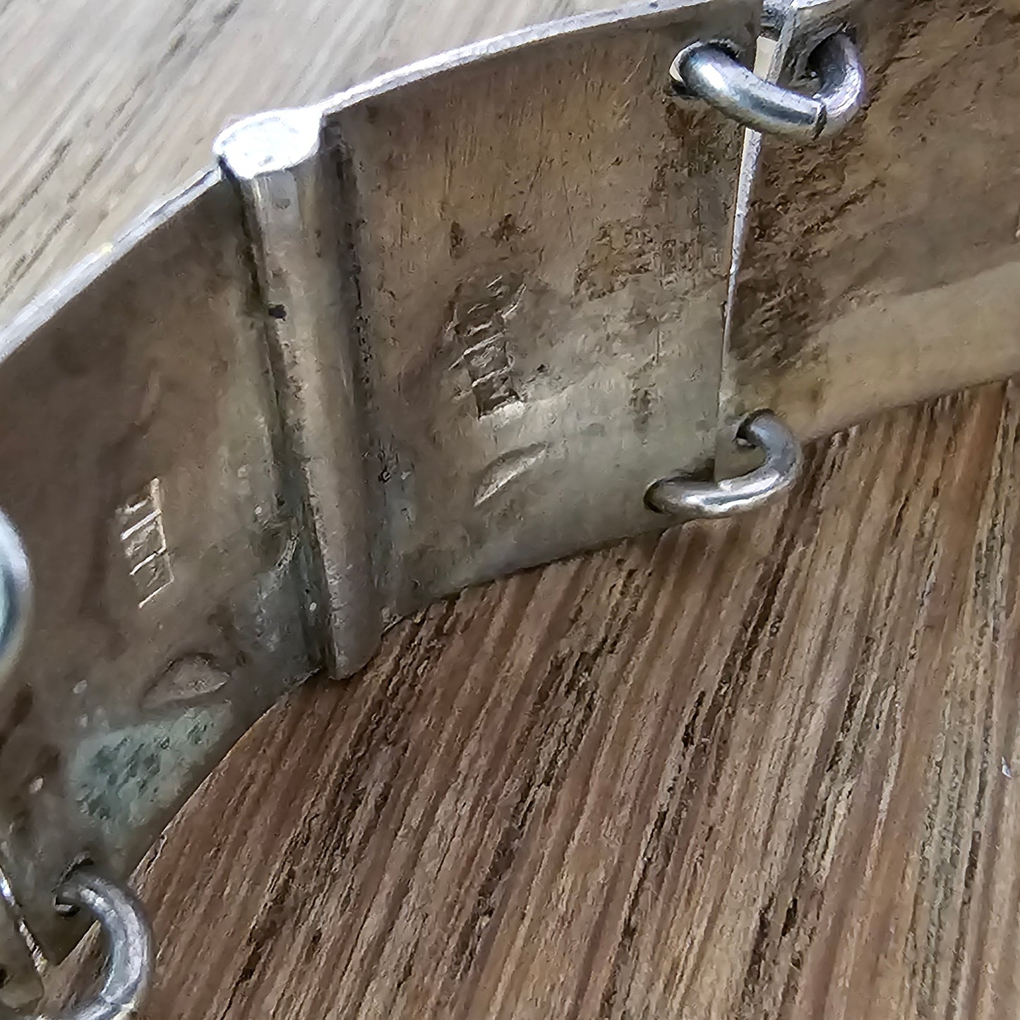 Mid-century Siam Thai silver Niello scenic panel bracelet