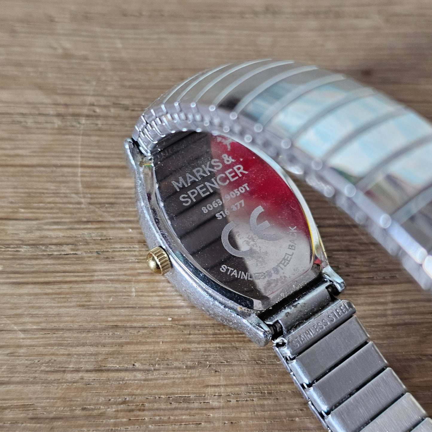 circa. 2000 Marks & Spencer Quartz silver-tone oval ladies stretch bracelet watch