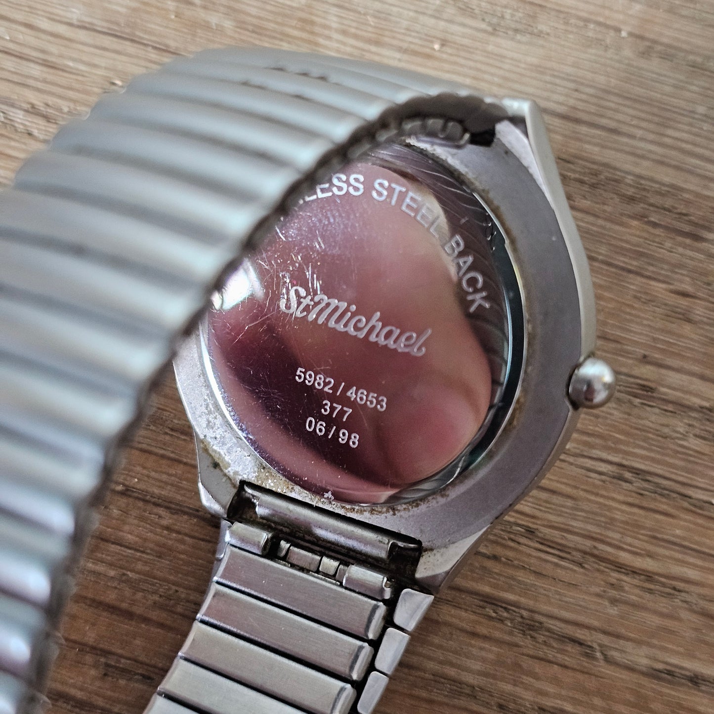 1998 St Michael Quartz minimalist silver-tone ladies bracelet watch