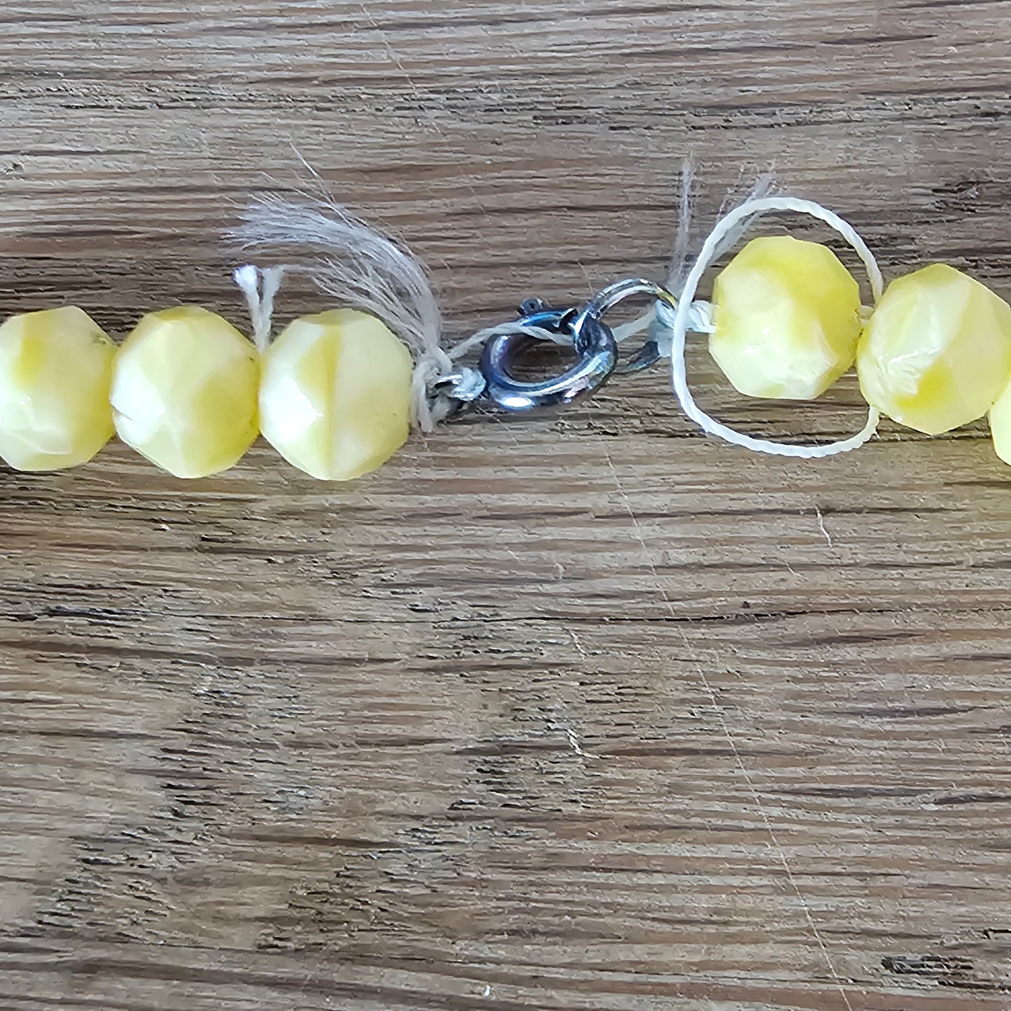 circa. 1930s Czech yellow uranium glass bead necklace