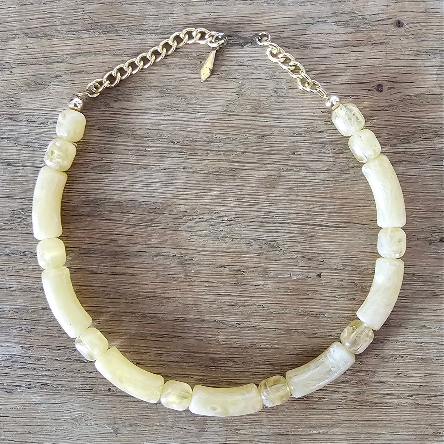 1980s peach translucent Lucite bead choker necklace