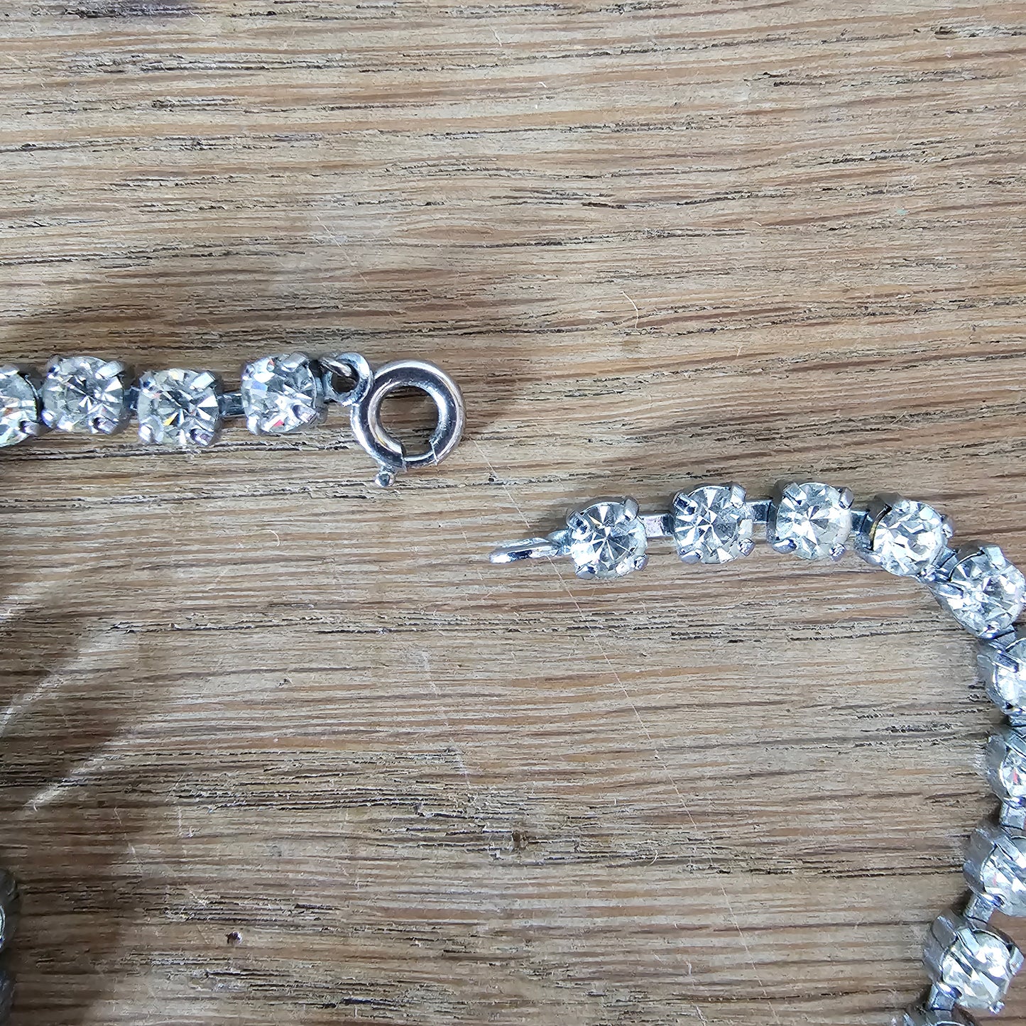 1960s clear crystal rhinestone fringe drop necklace