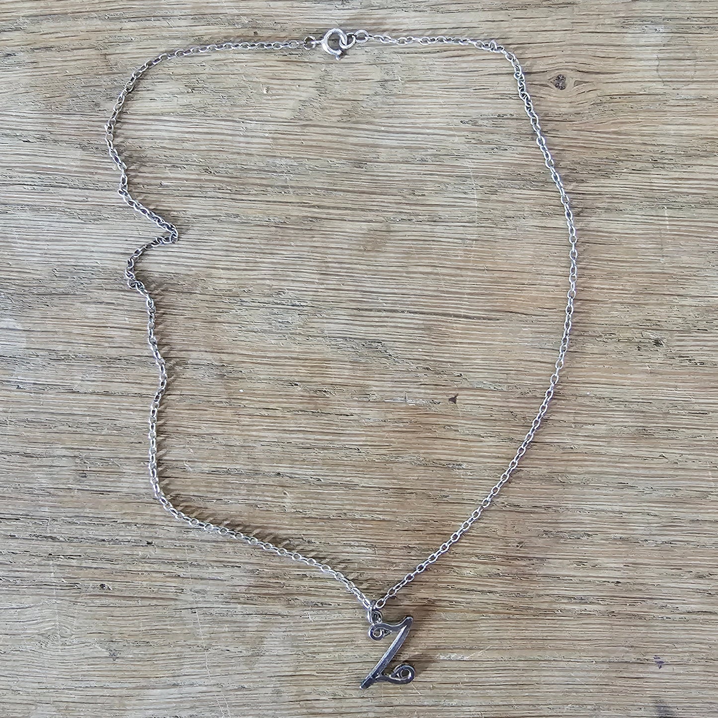 1970s/80s silver-tone ‘Z’ monogram necklace