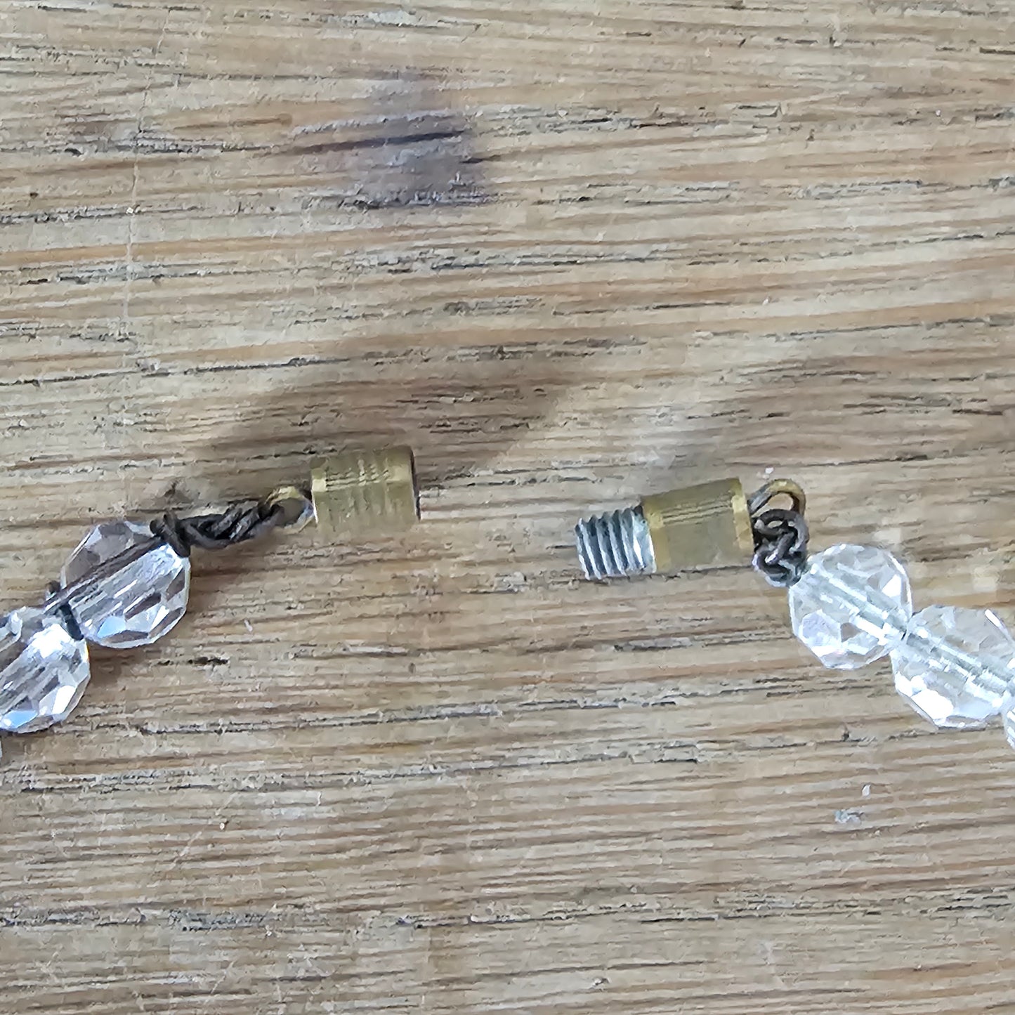 1950s faceted clear glass graduated bead necklace