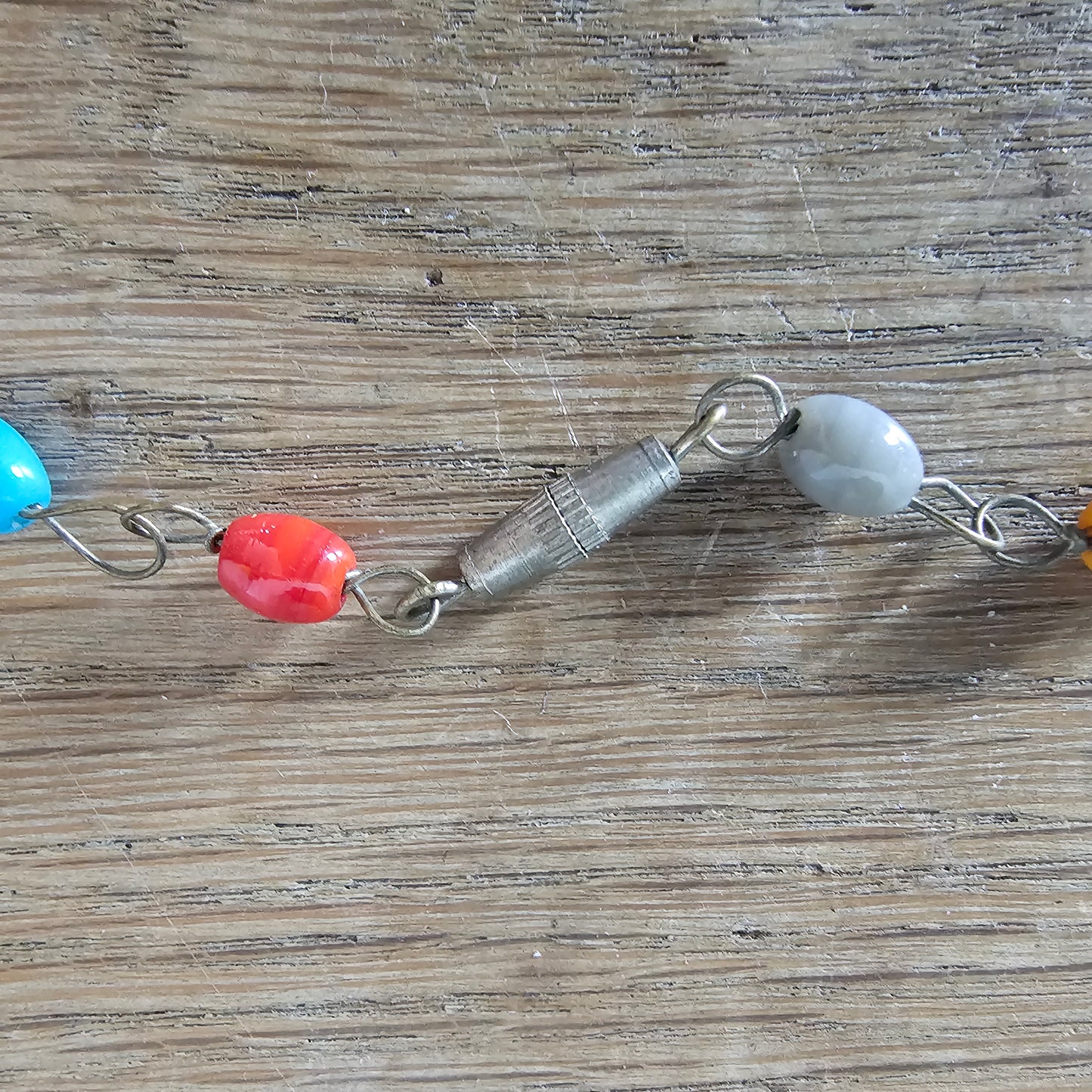 1960s colourful lampwork glass bird and fruit necklace