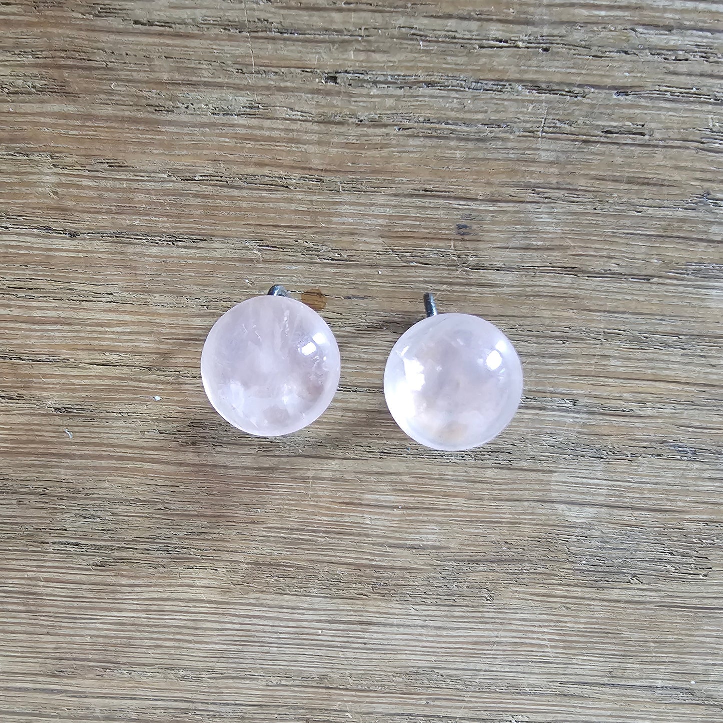1950s/60s rose quartz bead necklace with matching ring and earrings set