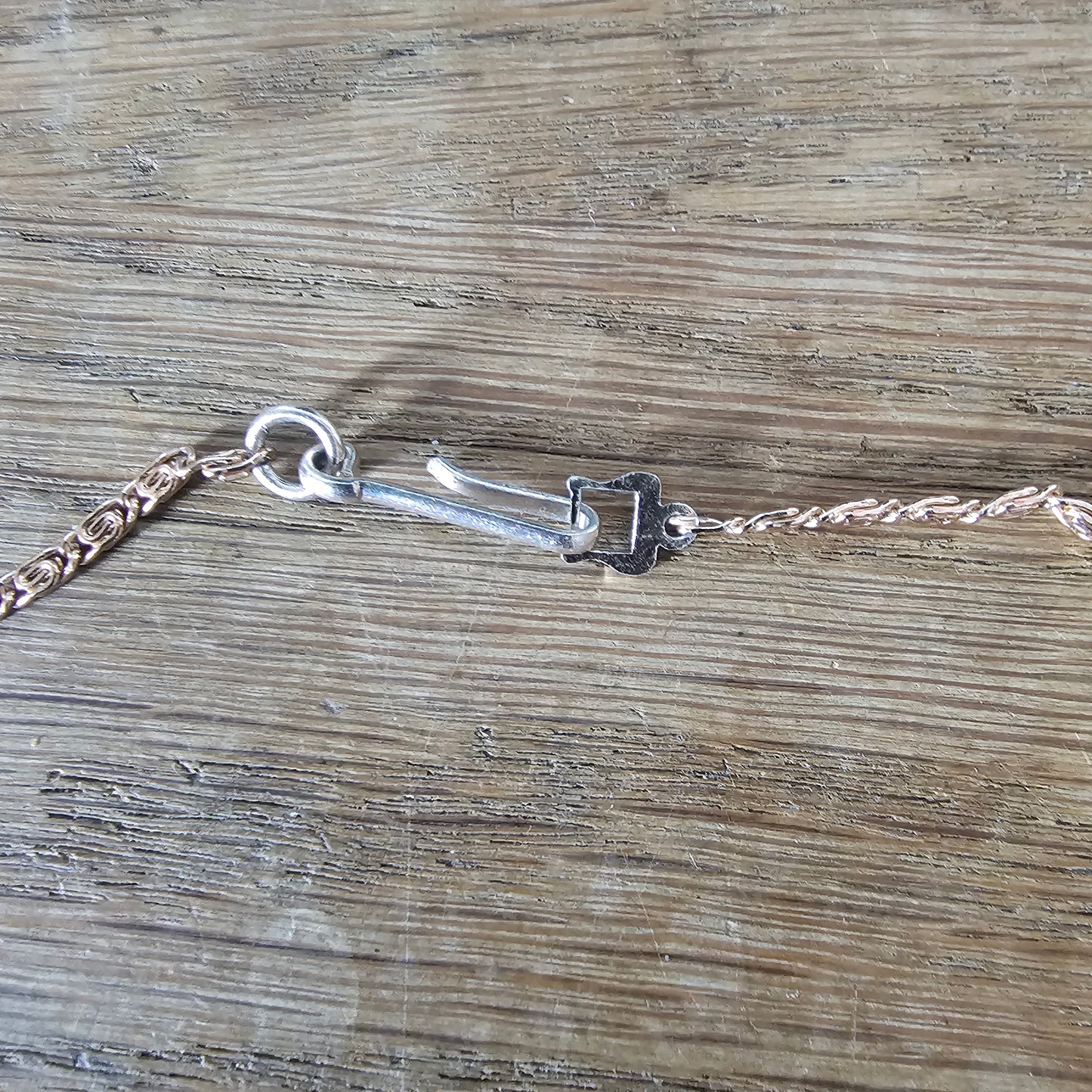 1970s rose gold-tone leaf panel link necklace