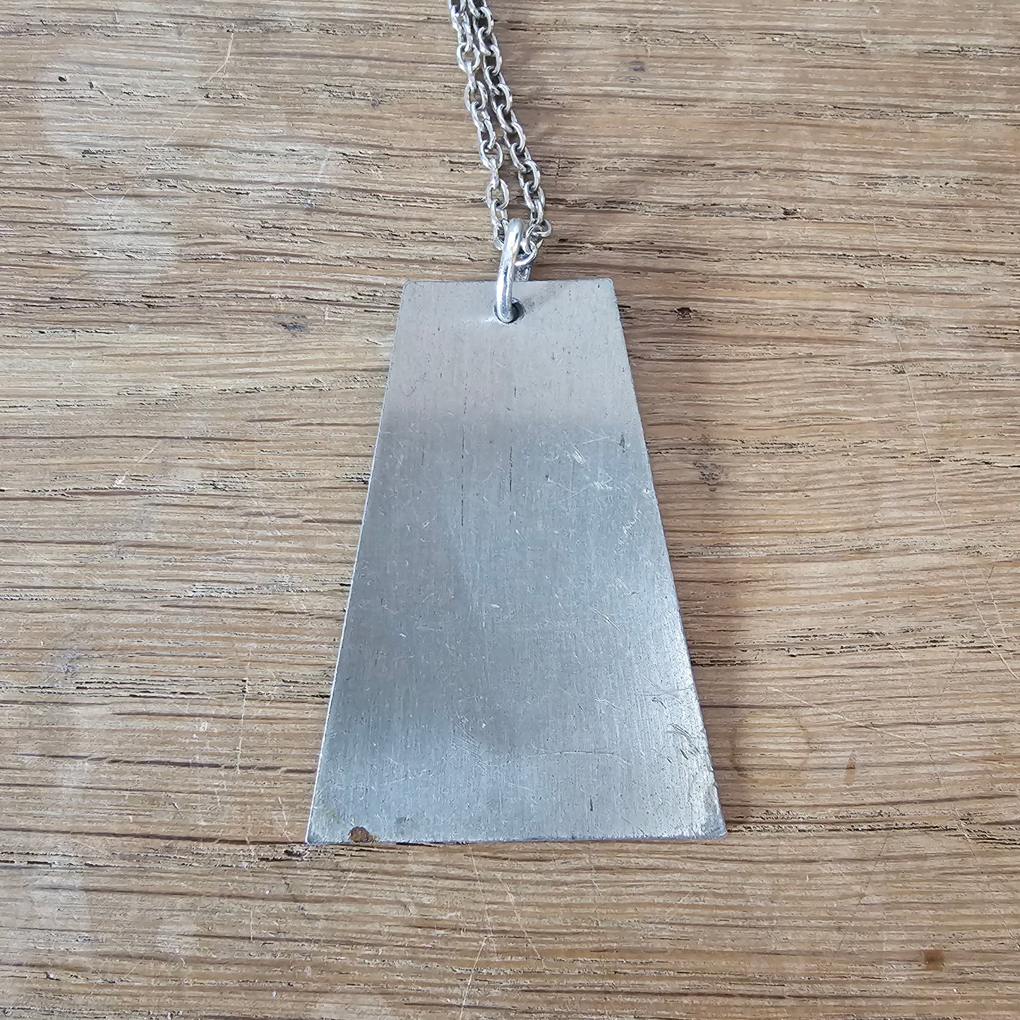 1970s stainless steel modernist starburst pendant necklace