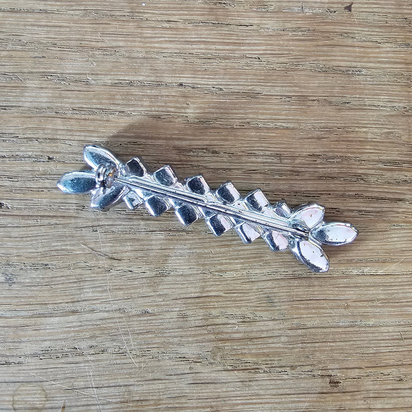 1950s/60s purple & clear rhinestone baguette brooch