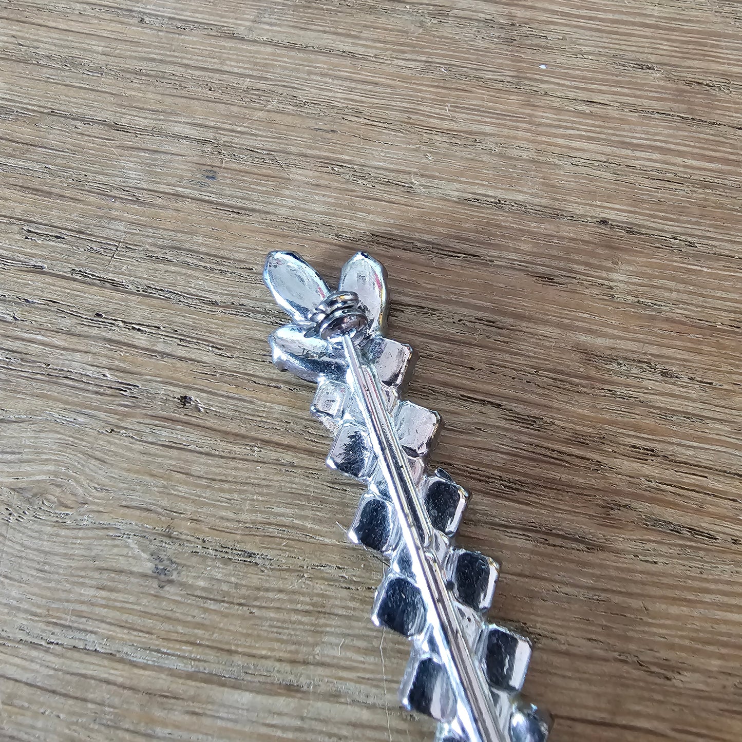 1950s/60s purple & clear rhinestone baguette brooch