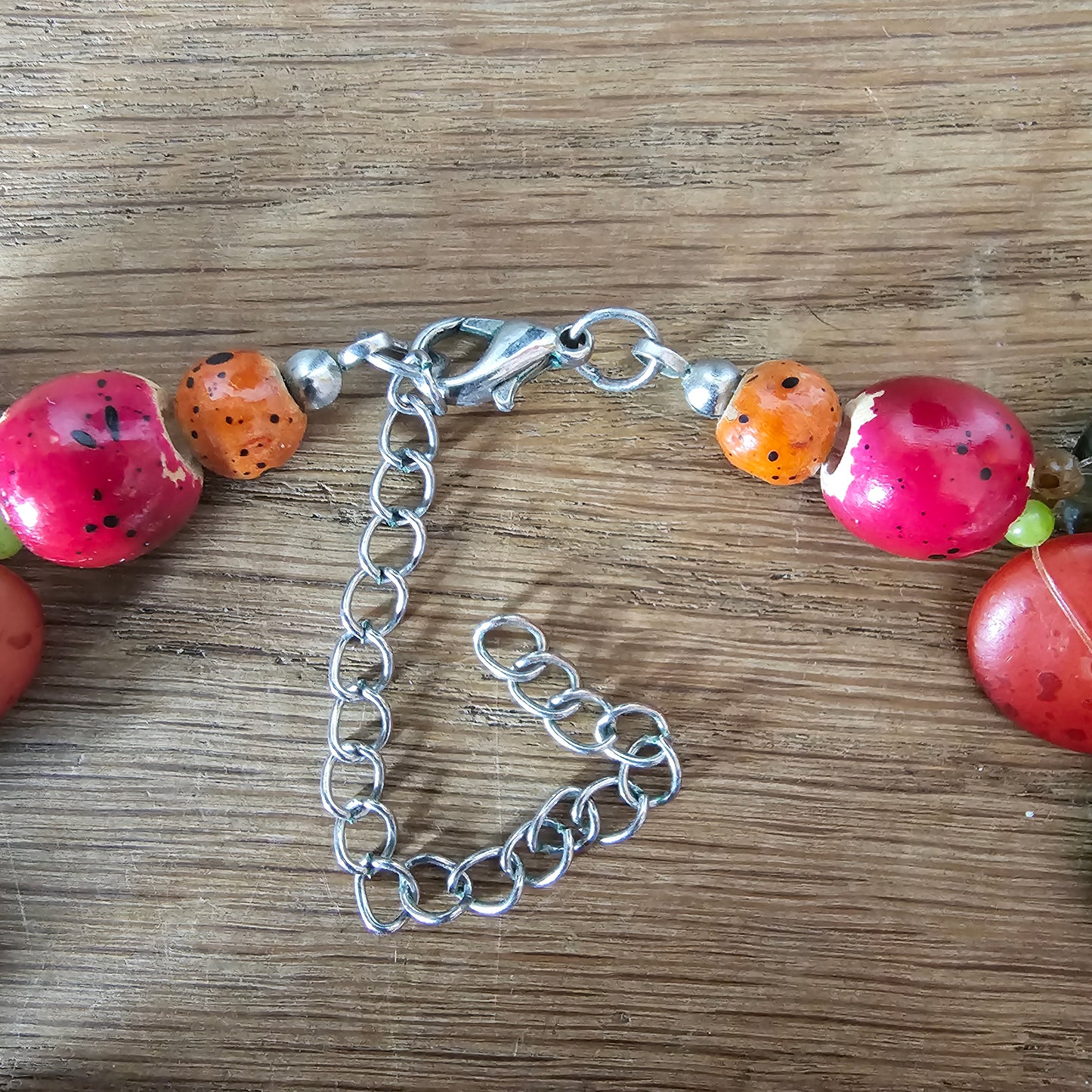 Y2K multicoloured speckled resin bead multi-strand necklace