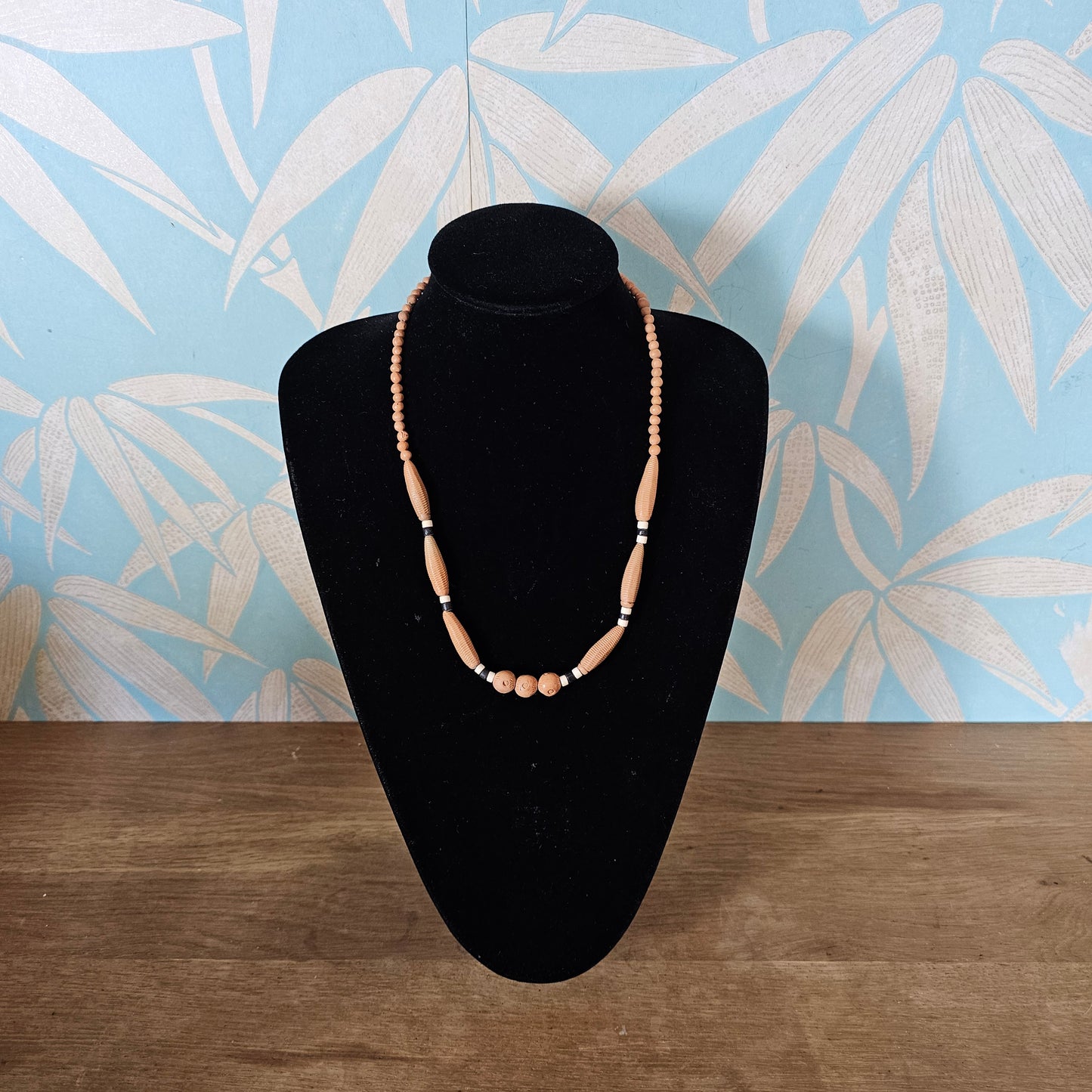 Set of 3 1980s/1990s tribal-style ceramic bead necklaces