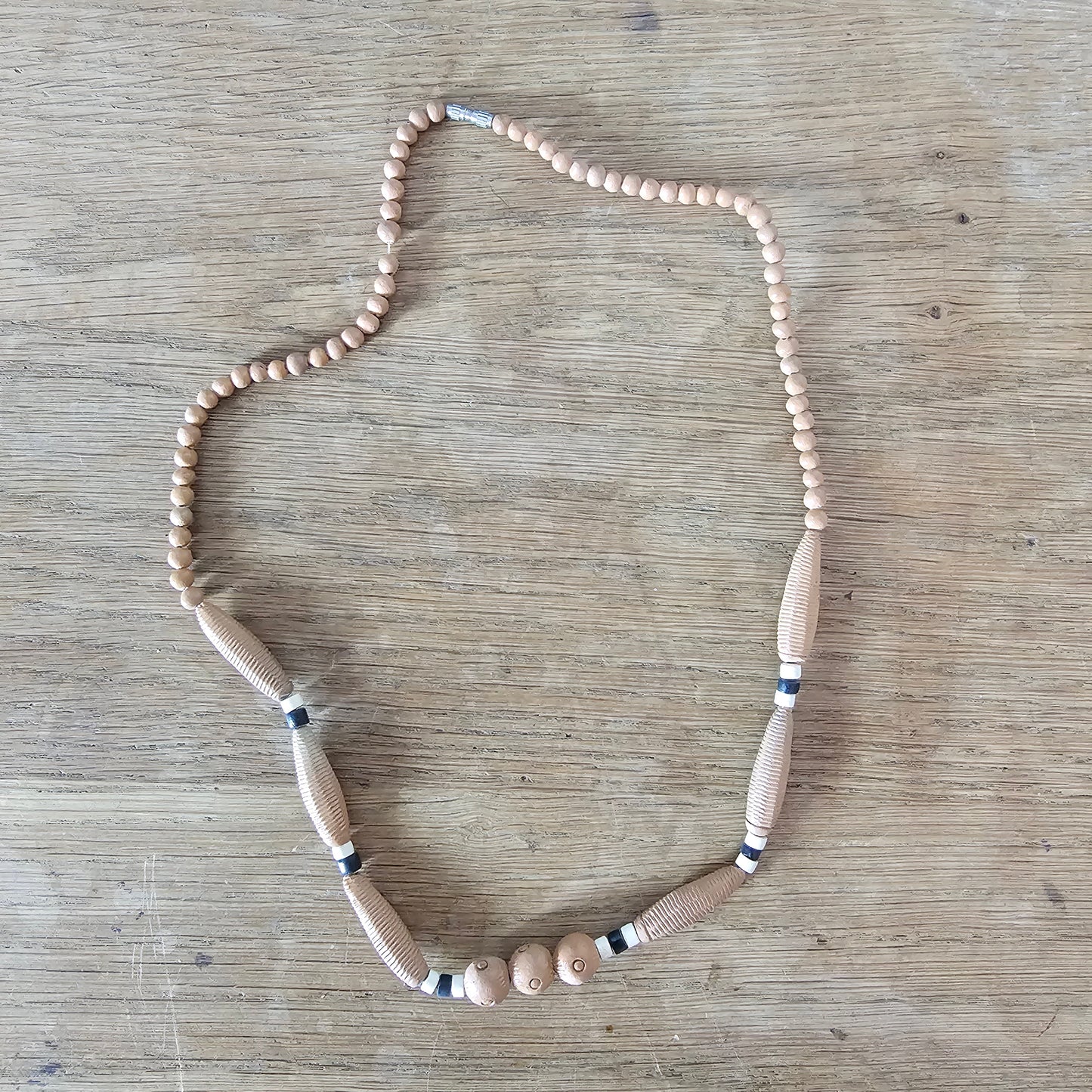Set of 3 1980s/1990s tribal-style ceramic bead necklaces