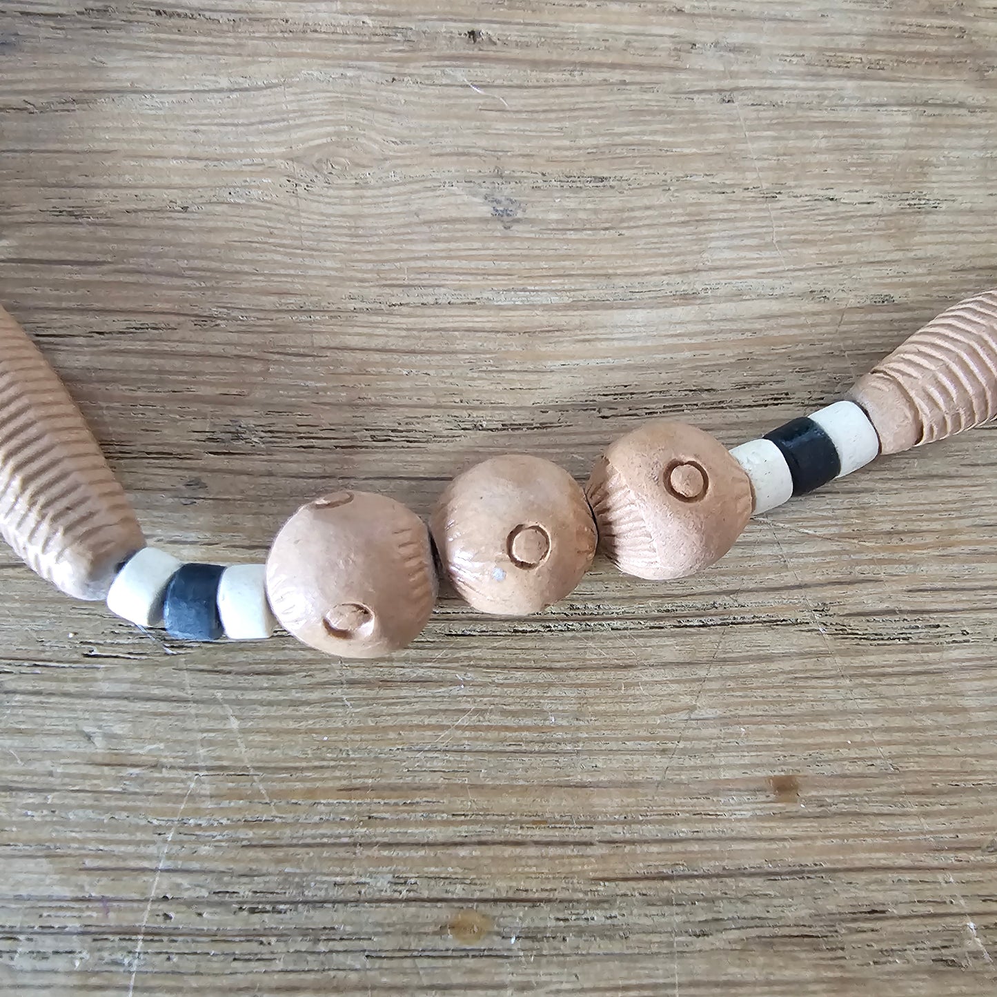 Set of 3 1980s/1990s tribal-style ceramic bead necklaces