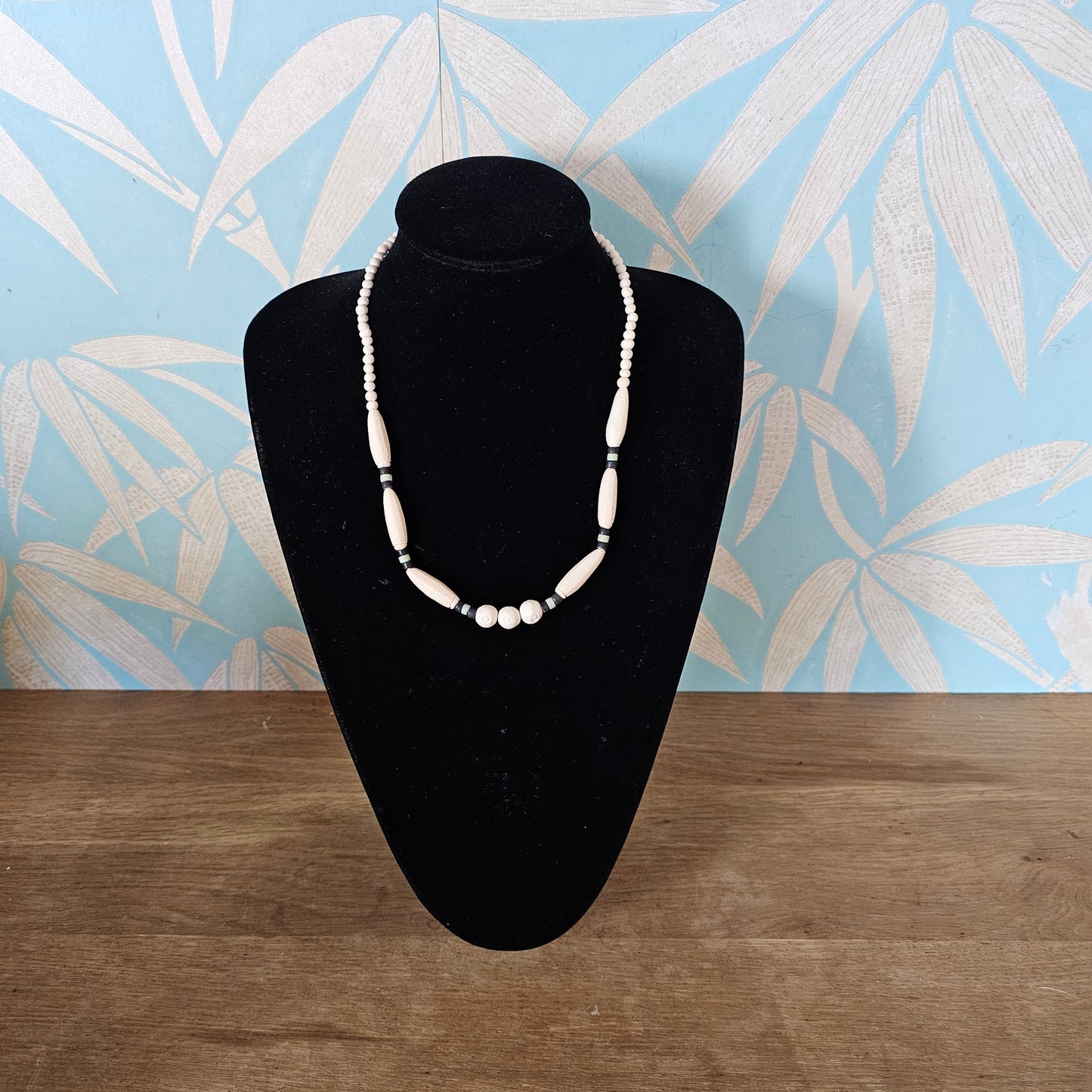 Set of 3 1980s/1990s tribal-style ceramic bead necklaces