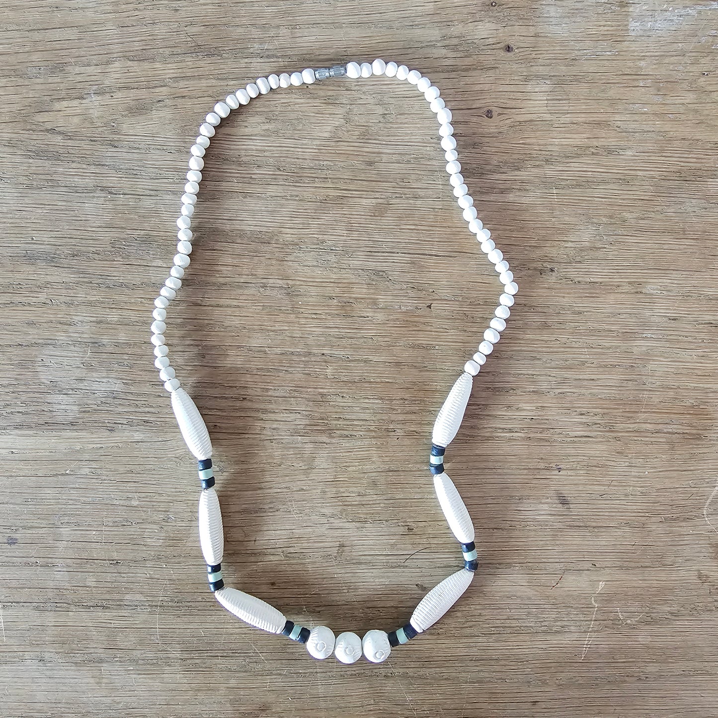 Set of 3 1980s/1990s tribal-style ceramic bead necklaces