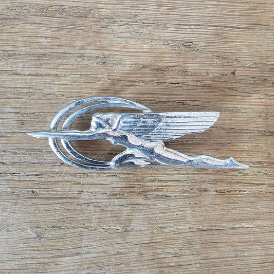 Vintage Art Deco-style silver-tone Mercury / winged goddess figural brooch