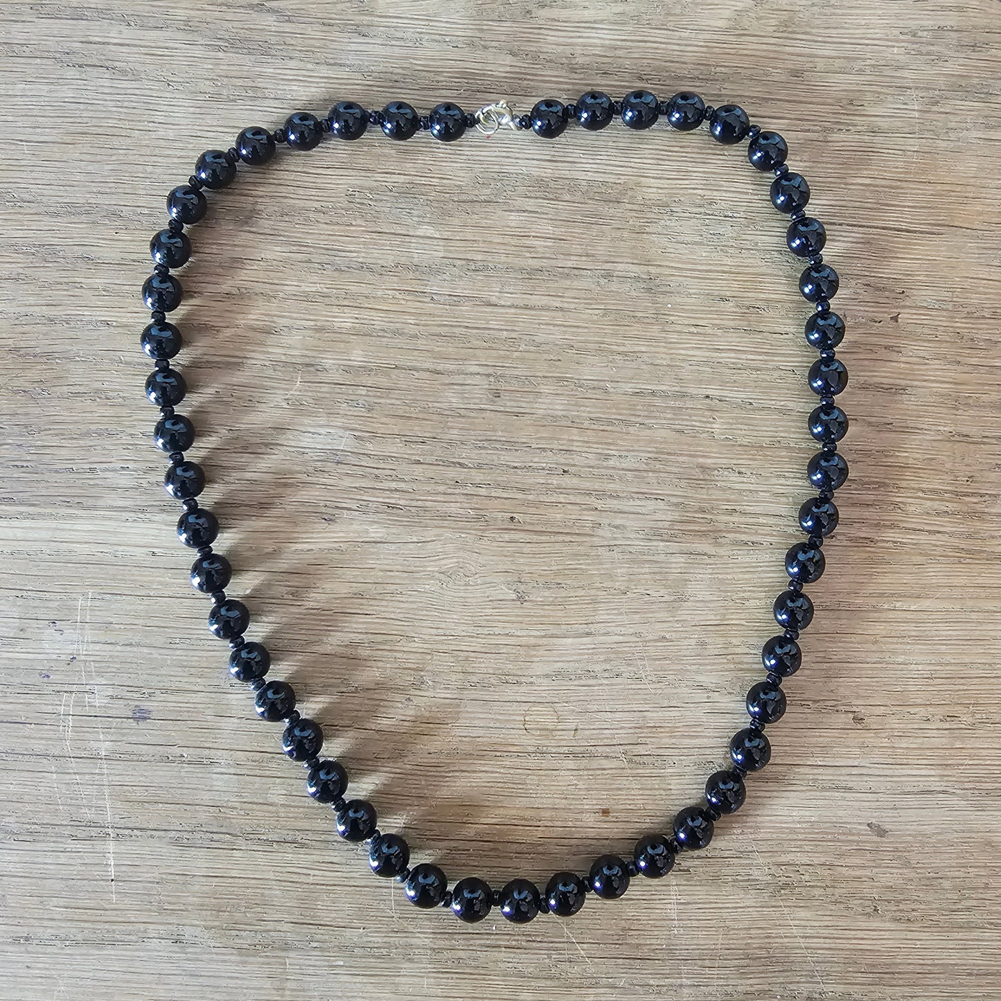 1950s/60s black Jet rounded bead necklace