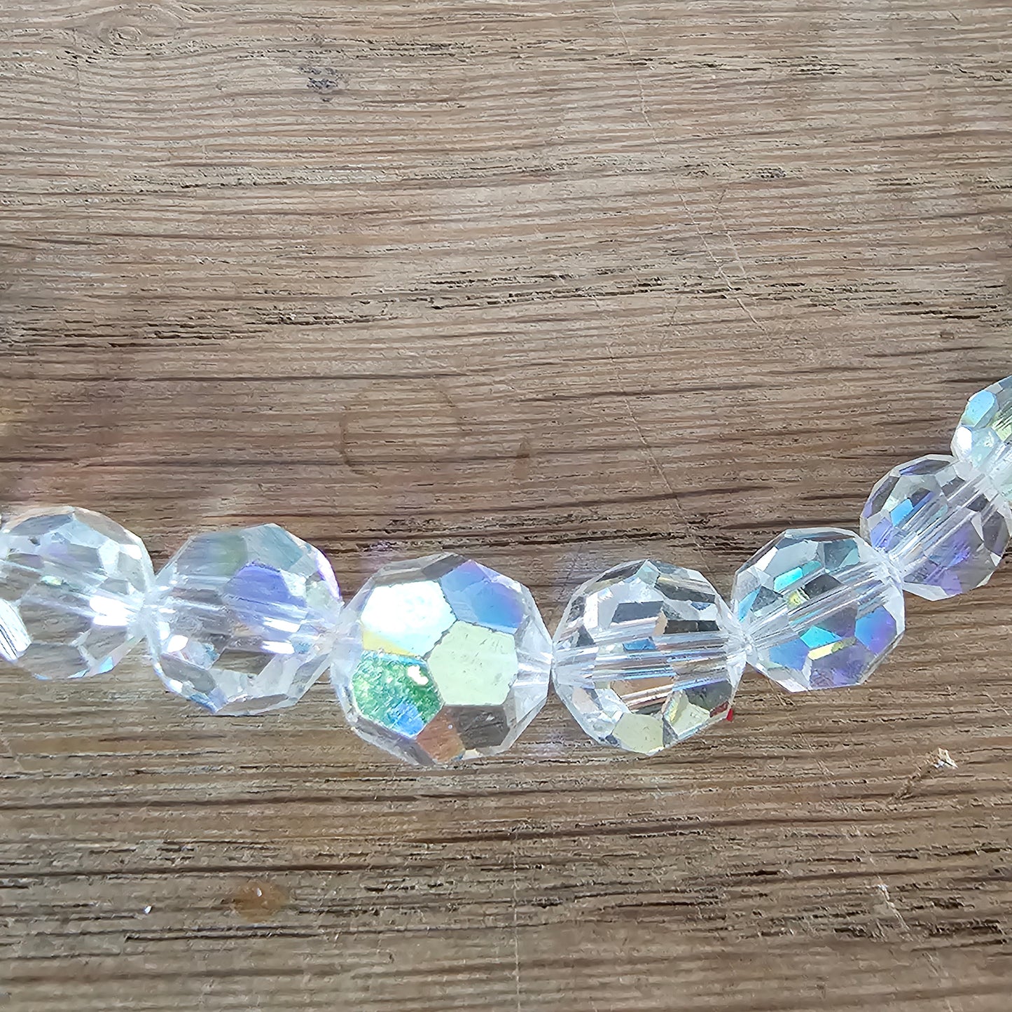 1950s/60s Aurora Borealis crystal bead iridescent glass necklace