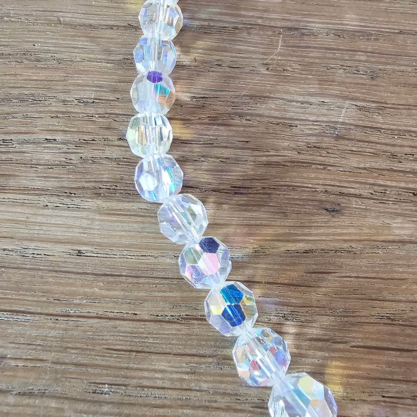 1950s/60s Aurora Borealis crystal bead iridescent glass necklace